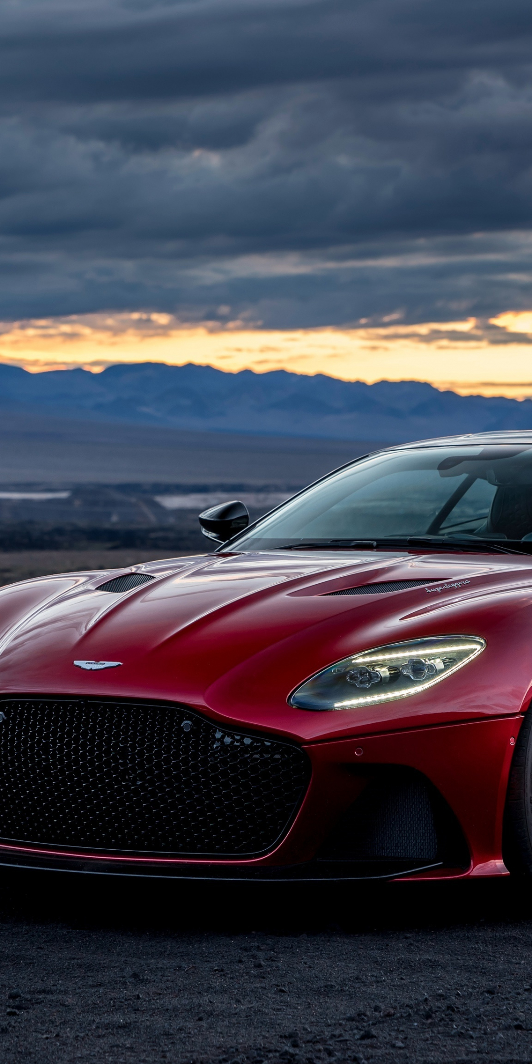 Outdoor, red, Aston Martin DBS, 1080x2160 wallpaper