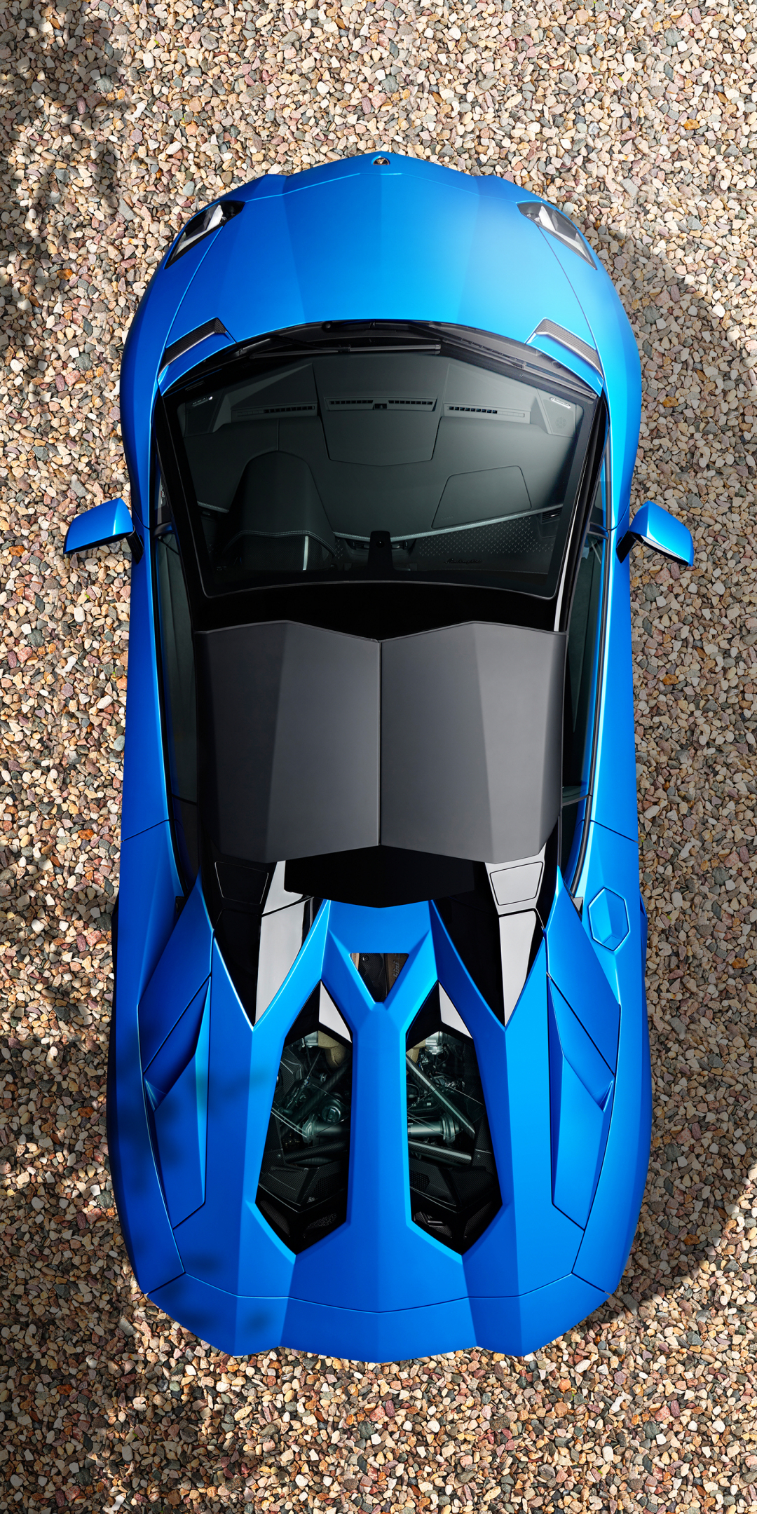 Top-view, sports car from Lamborghini, 1080x2160 wallpaper