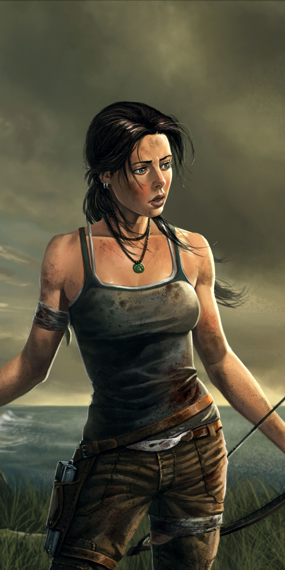 Lara croft, Tomb Raider, video game, artwork, 1080x2160 wallpaper