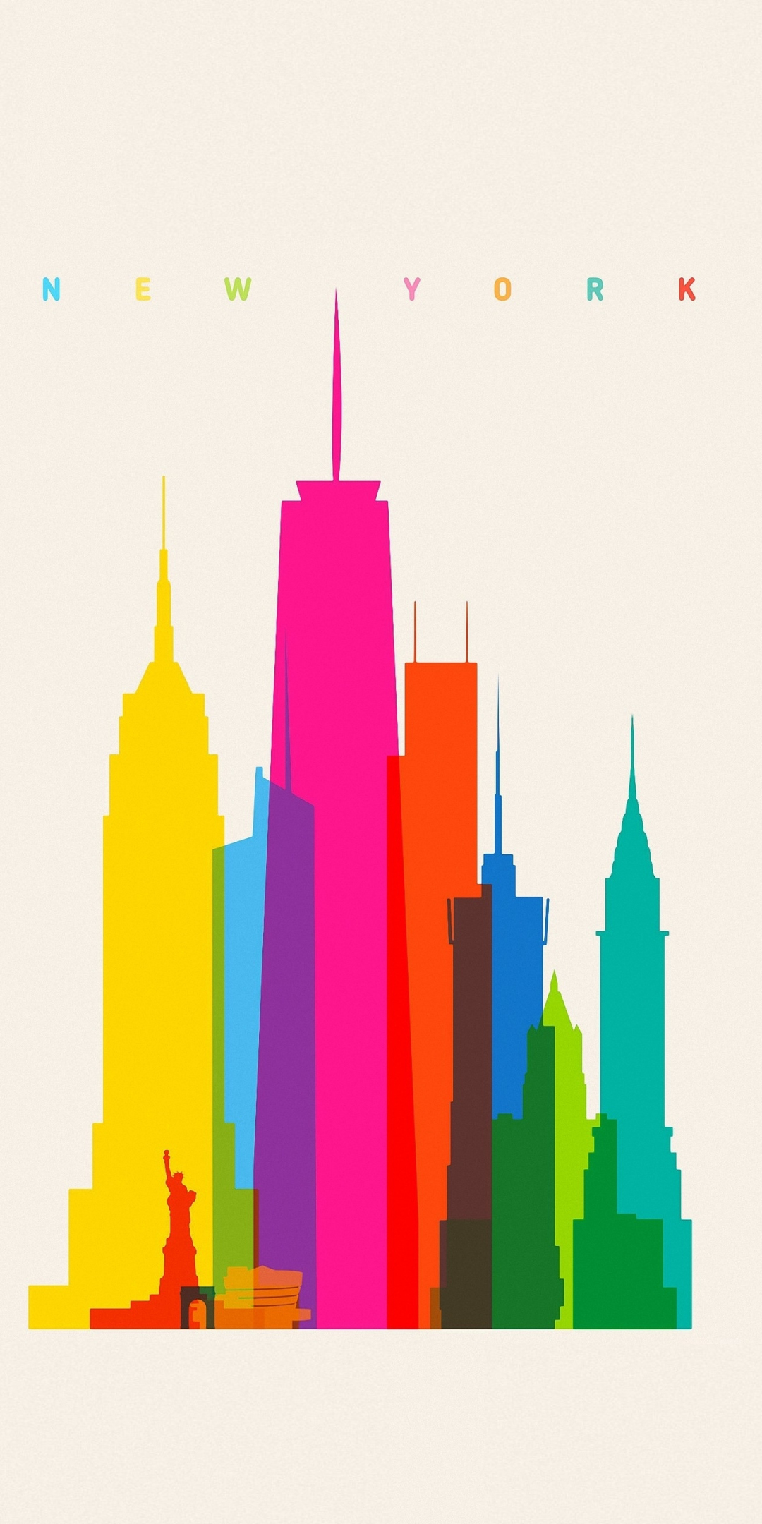 Minimal, new york, cityscape, 1080x2160 wallpaper