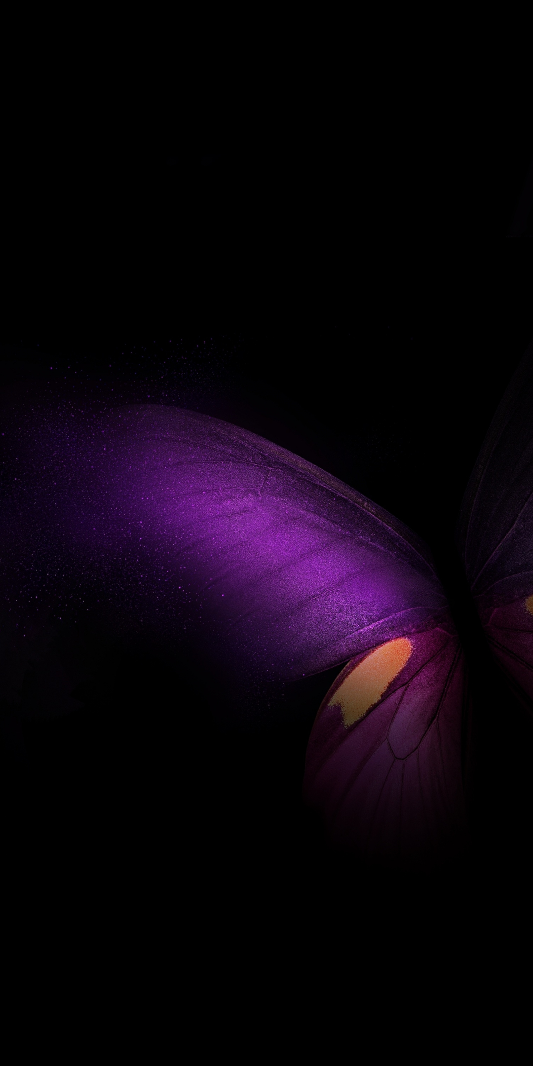 Samsung Galaxy Fold, butterfly, purple-pink-black, 1080x2160 wallpaper