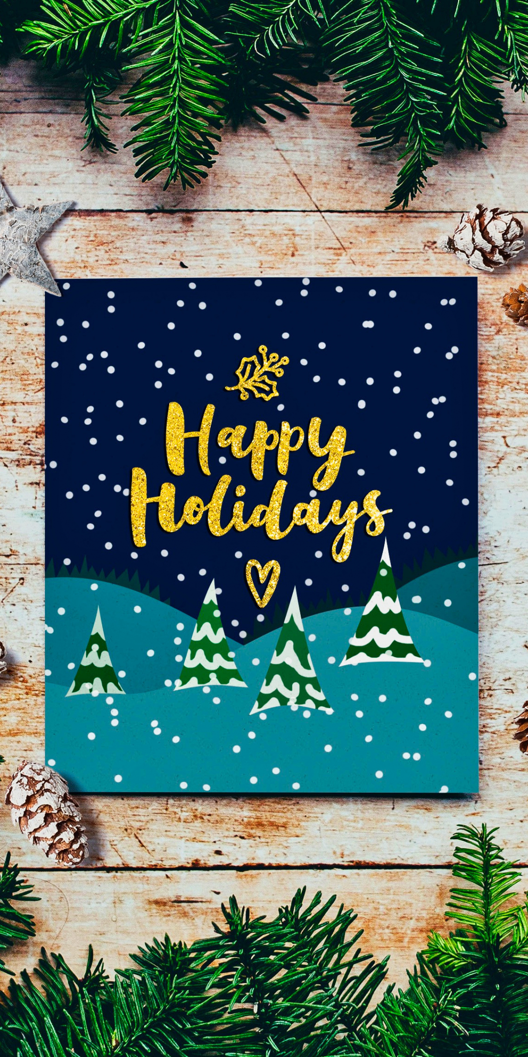 Happy holidays, Merry Christmas, Happy New Year, 2020, greetings card, 1080x2160 wallpaper