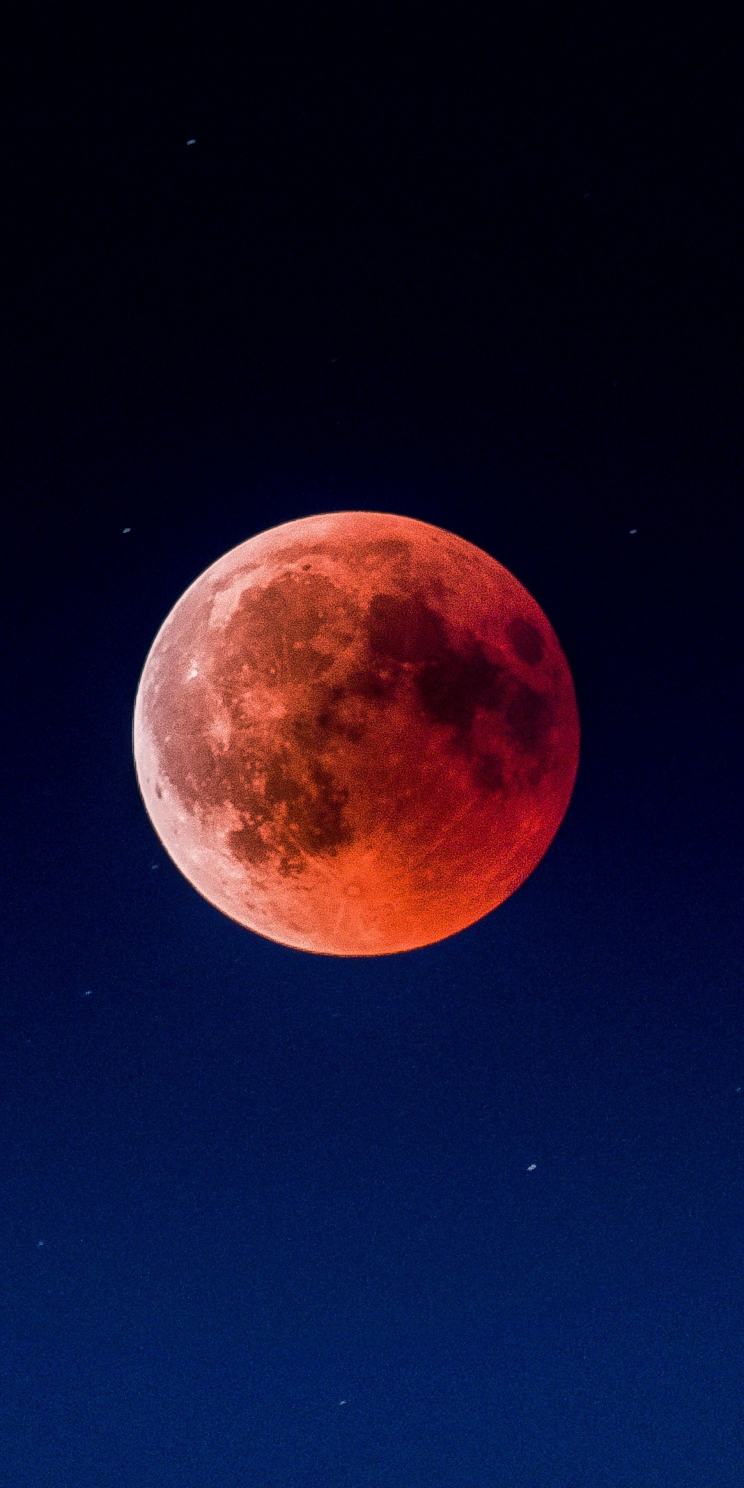 Blood moon, night, sky, eclipse, 1080x2160 wallpaper