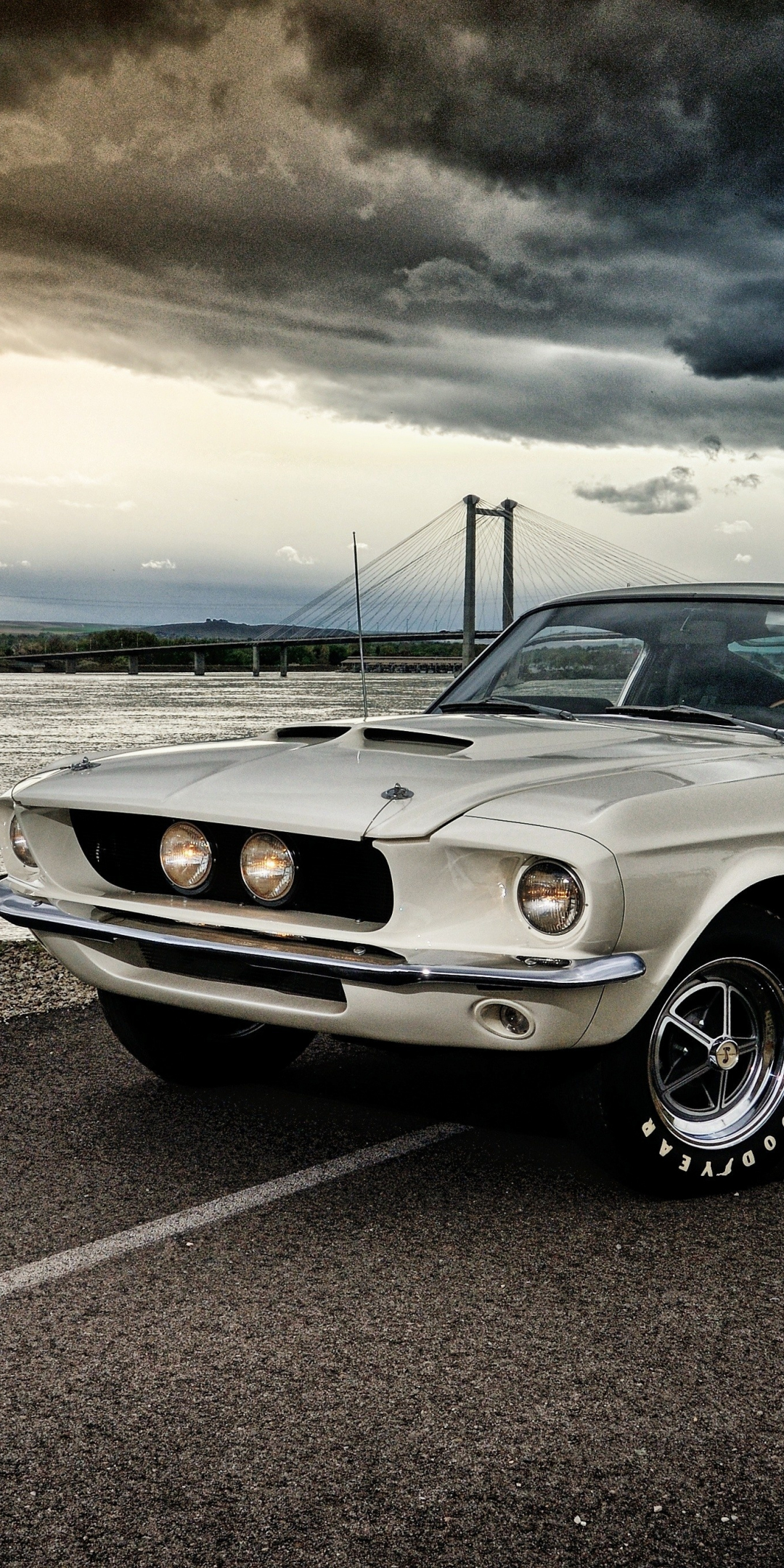 1967 Ford Mustang Shelby GT350, muscle car, on road, 1080x2160 wallpaper