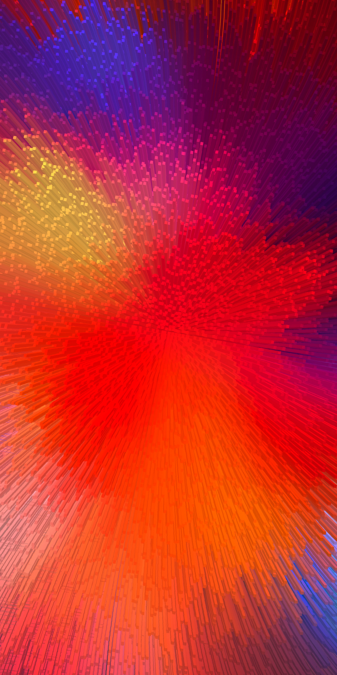 Colorful, micro threads, waves, fractal, blur, colorful, 1080x2160 wallpaper