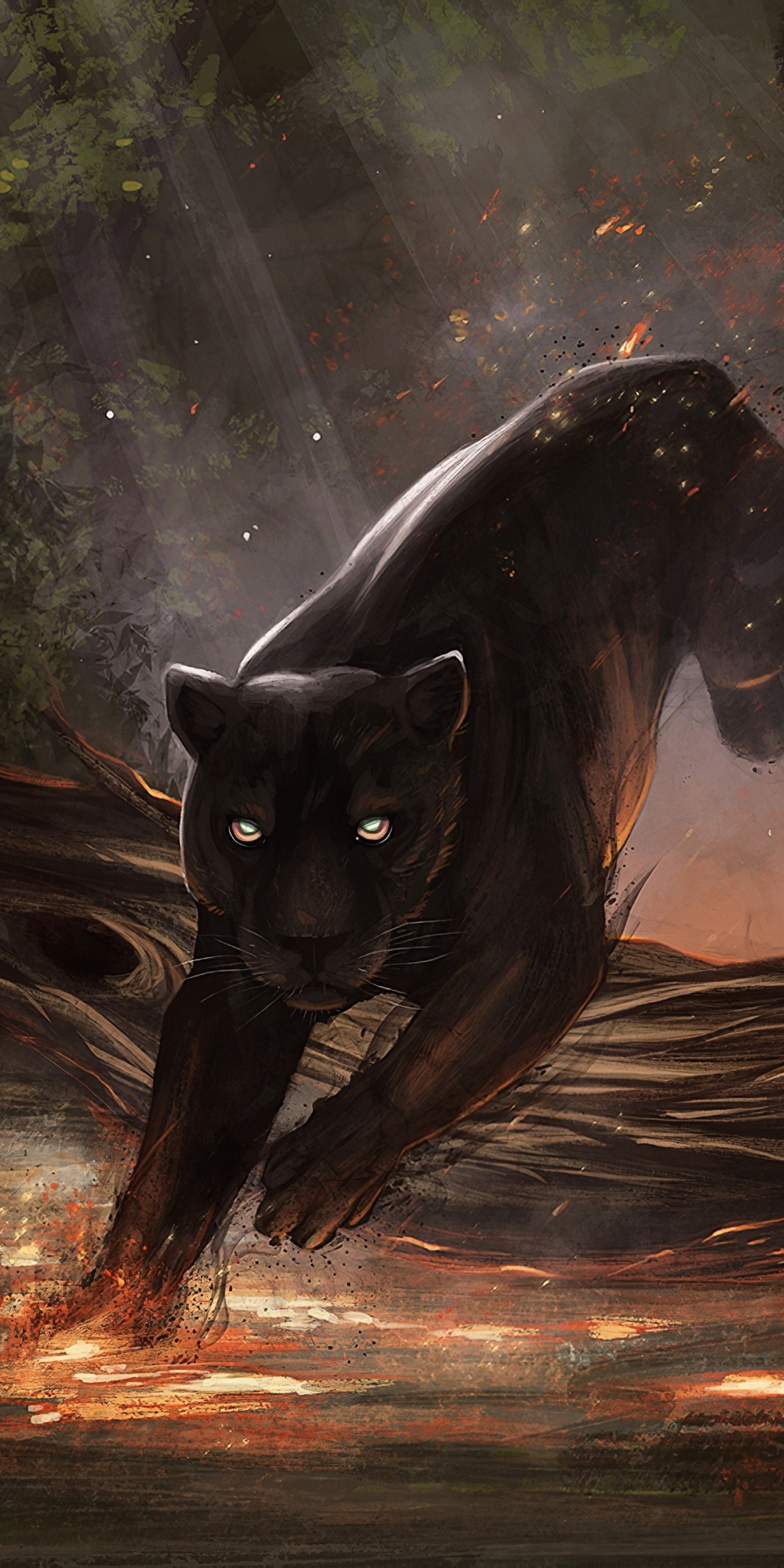 Black panther, fantasy, art, 1080x2160 wallpaper