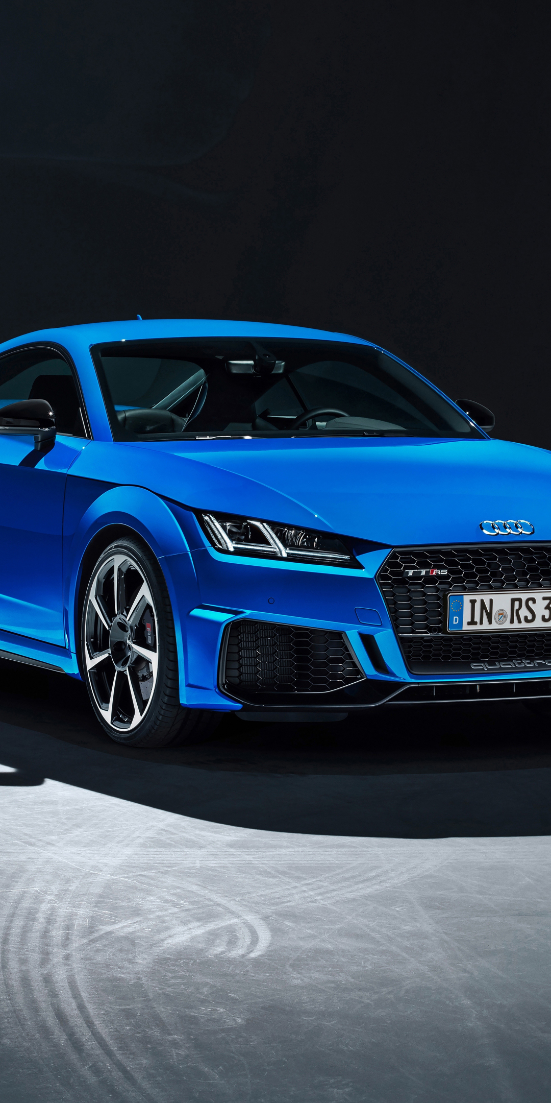 Audi TT-RS Coupe, blue, sports car, 1080x2160 wallpaper