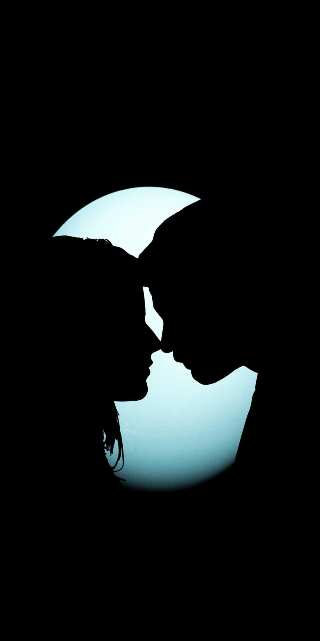 Couple, dark, silhouette, 1080x2160 wallpaper