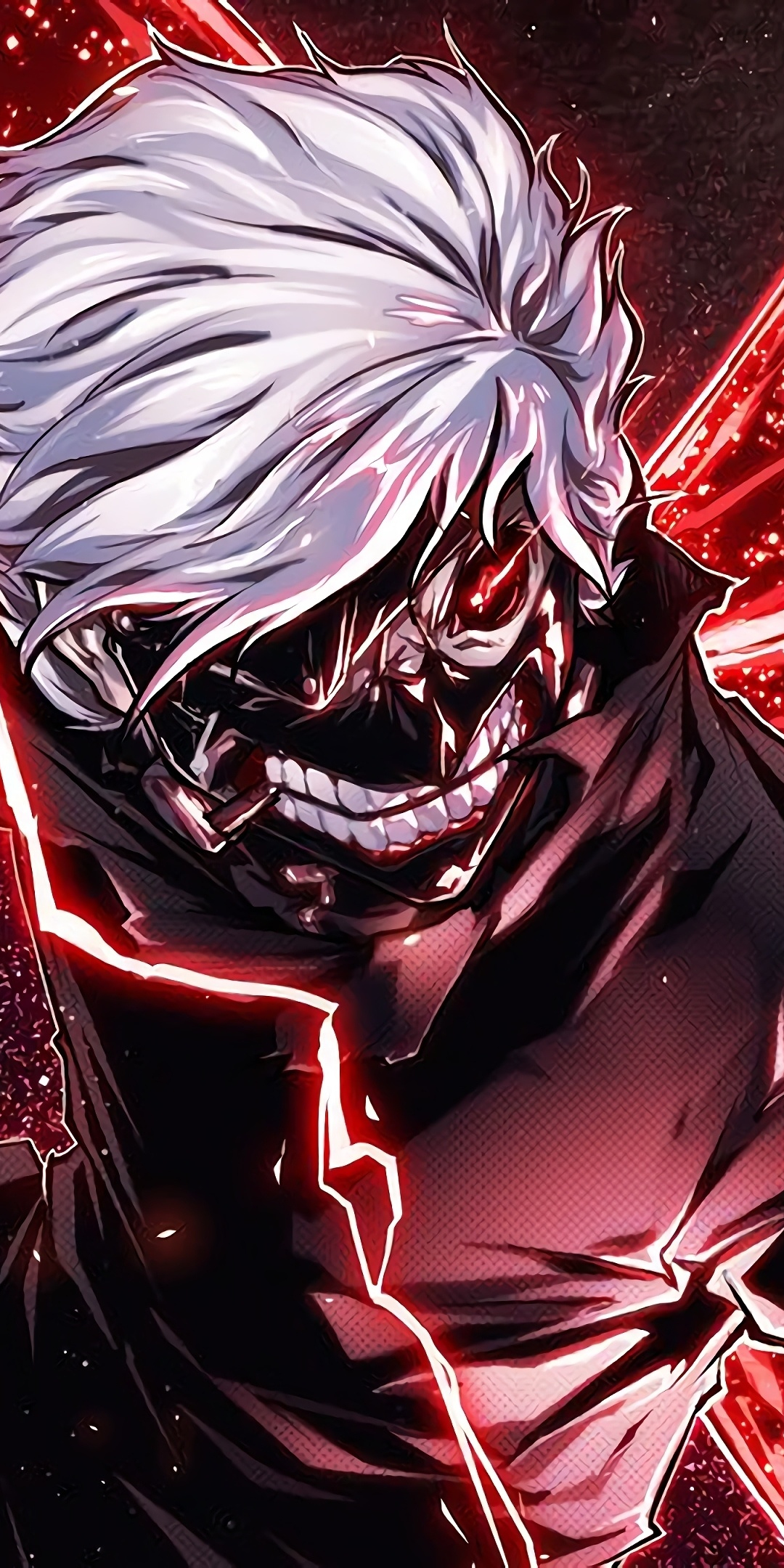 Ken Kaneki, angry, anime boy, 1080x2160 wallpaper