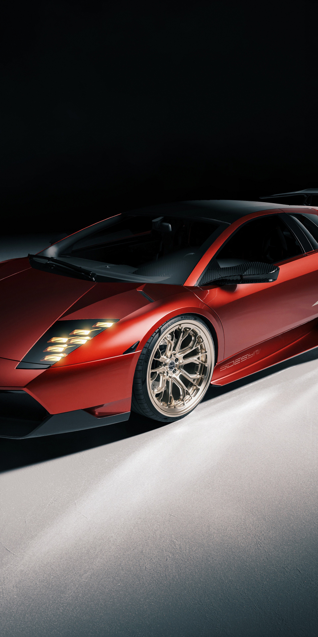Lamborghini Murcielago LP670 4 SV, red sports car, 1080x2160 wallpaper