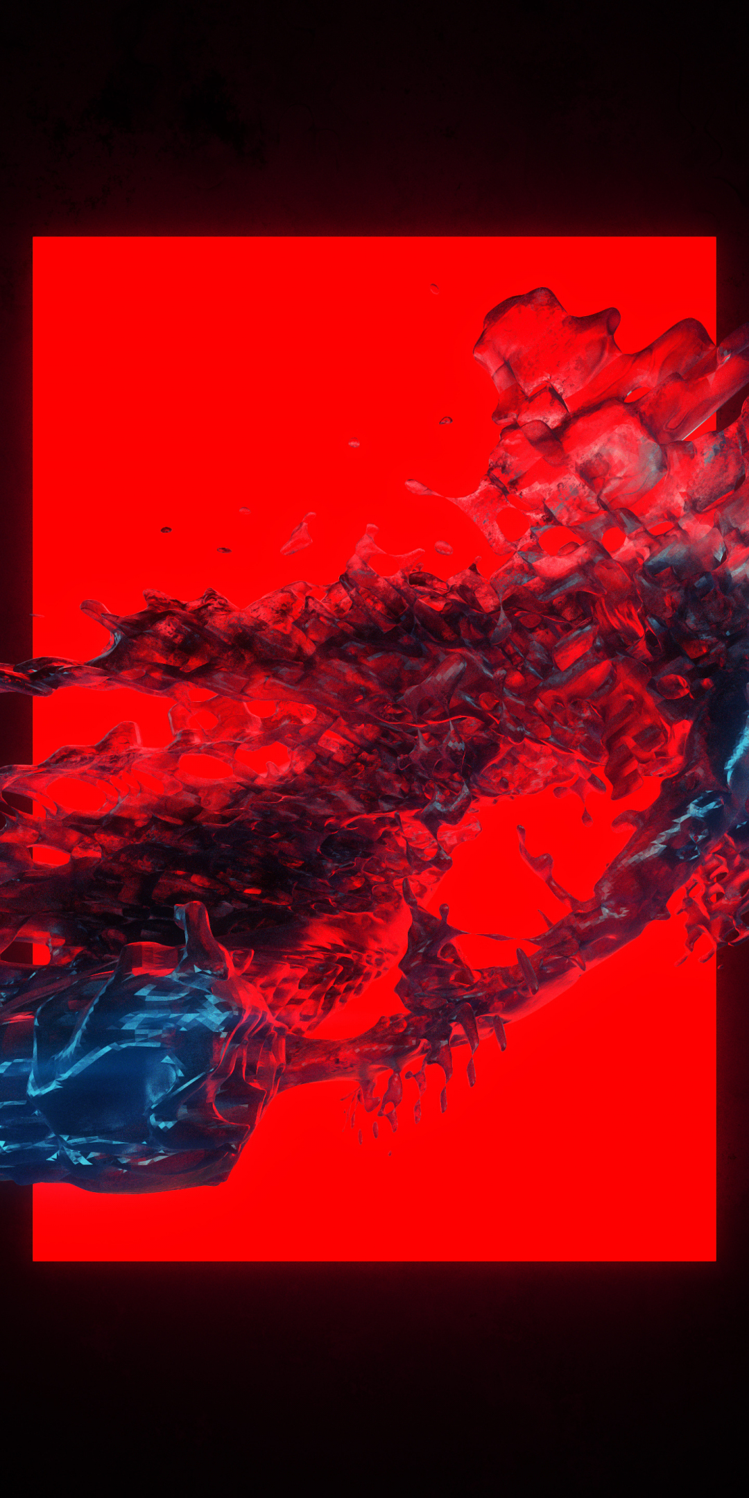 Shapes, dark, red, glitch, digital art, 1080x2160 wallpaper