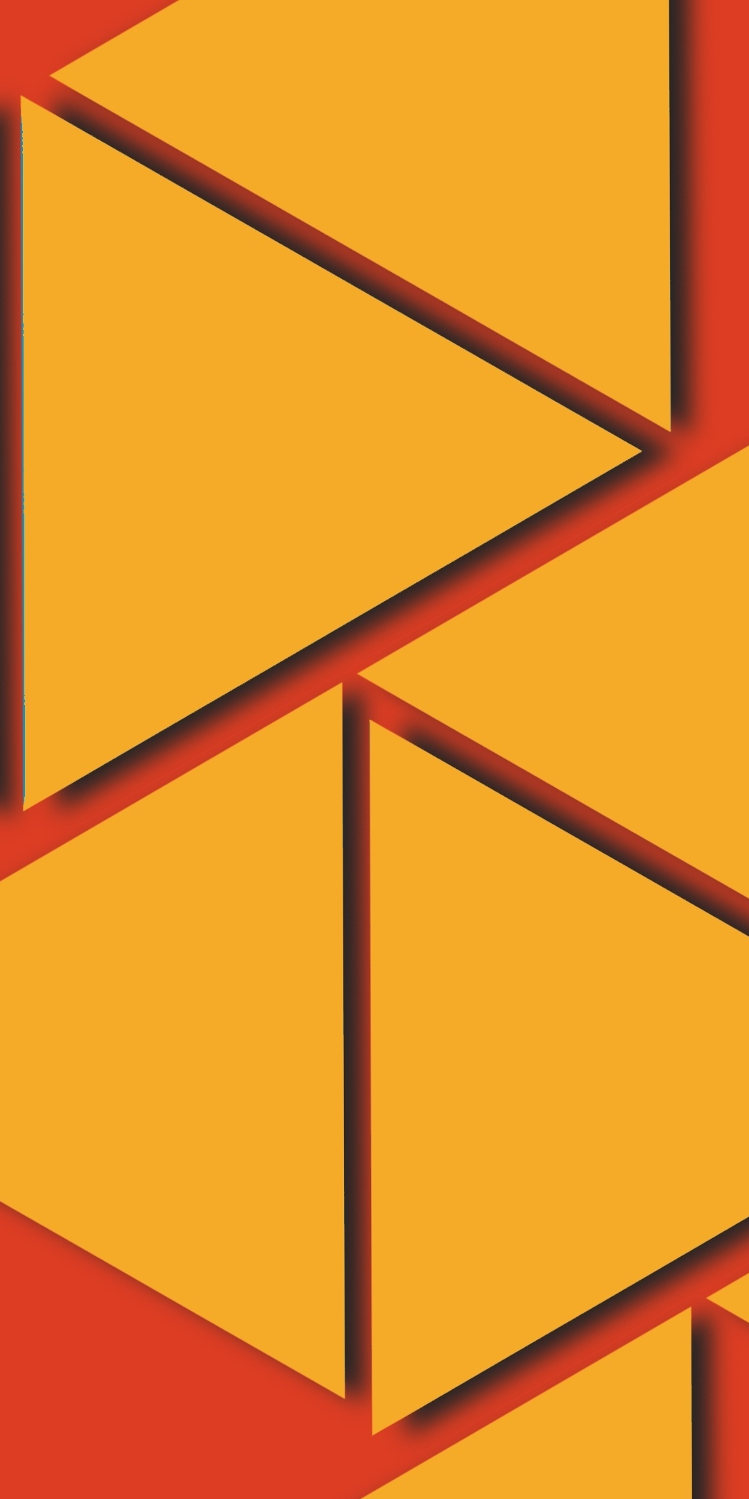Triangles, pieces, abstract, orange, 1080x2160 wallpaper