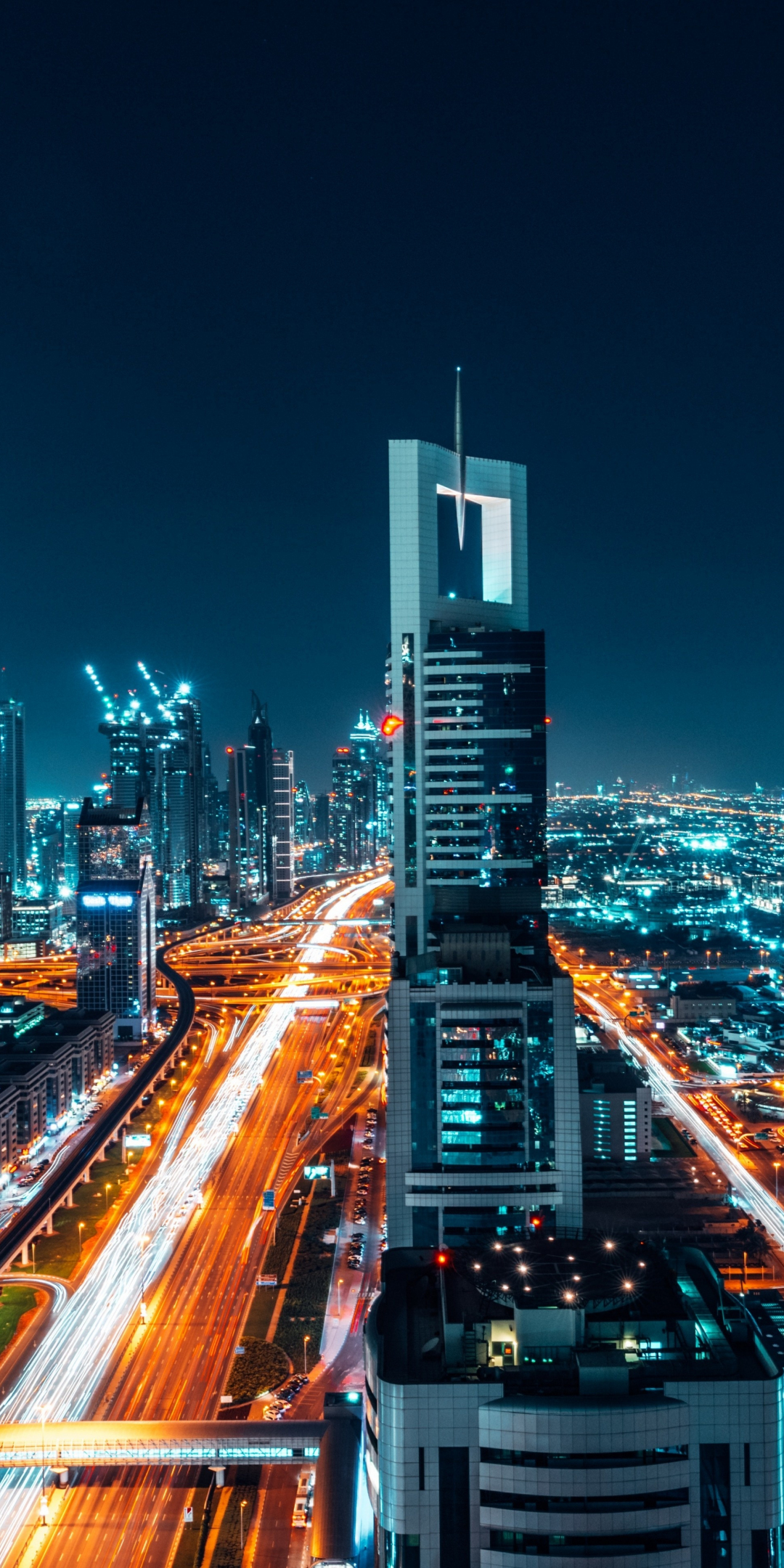 Dubai, city, buildings, cityscape, night, 1080x2160 wallpaper
