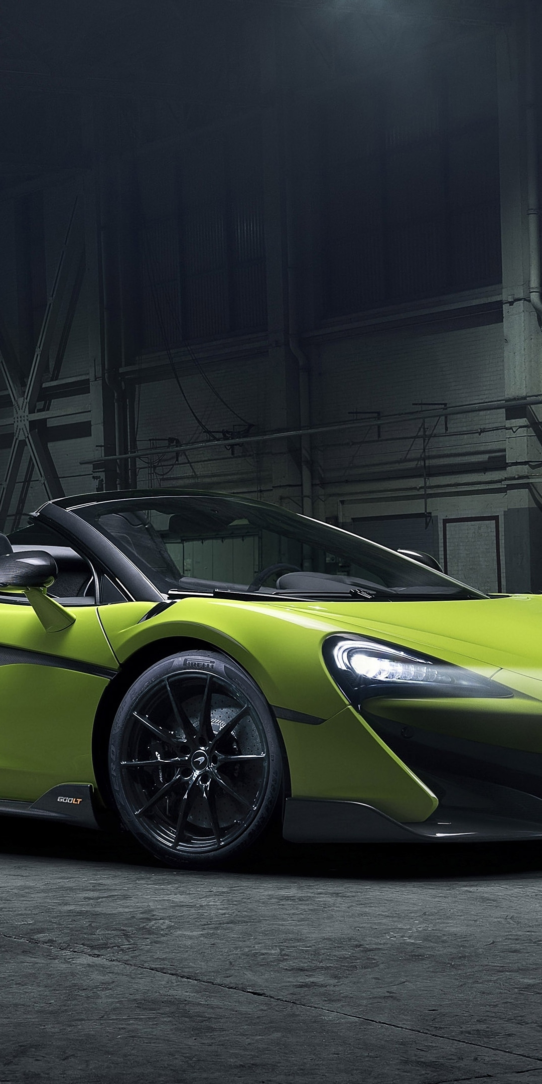 Car, sports car, green, Convertible car, McLaren 600LT, 1080x2160 wallpaper