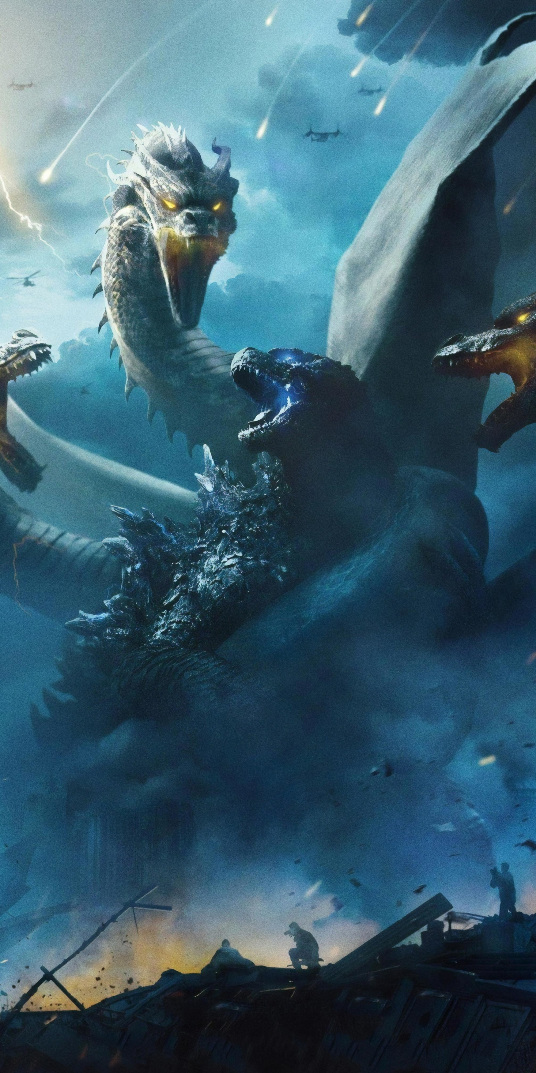 2019 movie, Godzilla: King of The Monsters, Dragon vs Godzilla, poster, 1080x2160 wallpaper