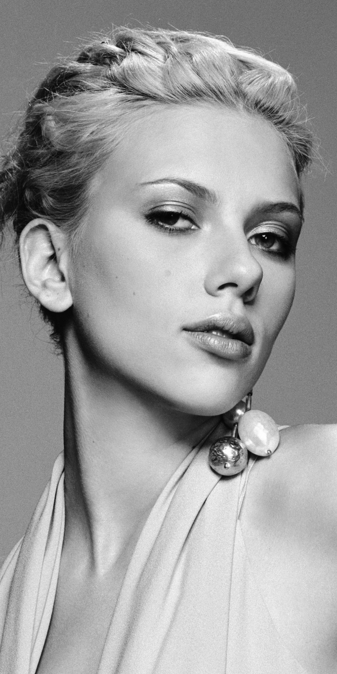 Scarlett Johansson, monochrome, 2018, 1080x2160 wallpaper