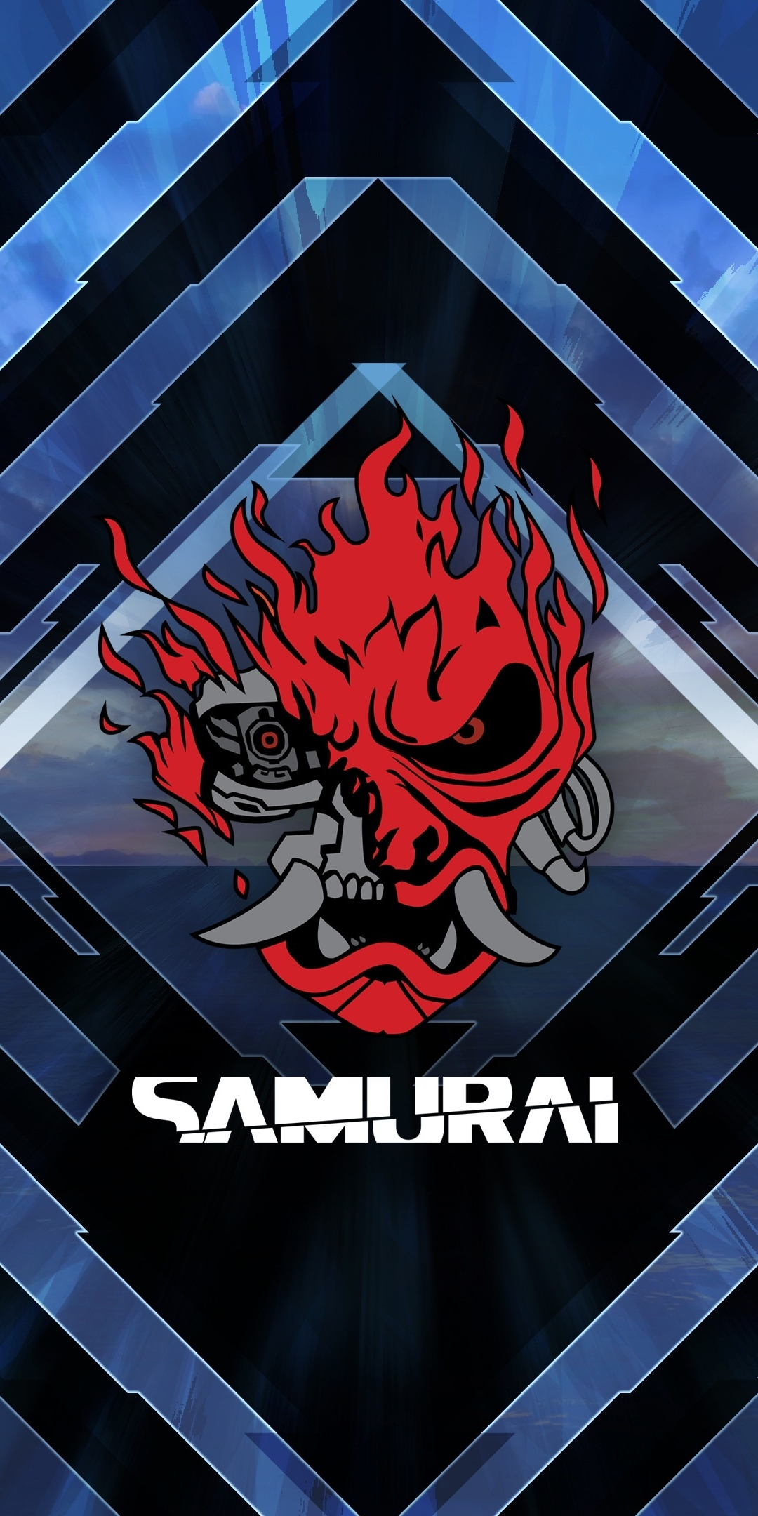 Samurai, Logo, Cyberpunk 2077, 1080x2160 wallpaper
