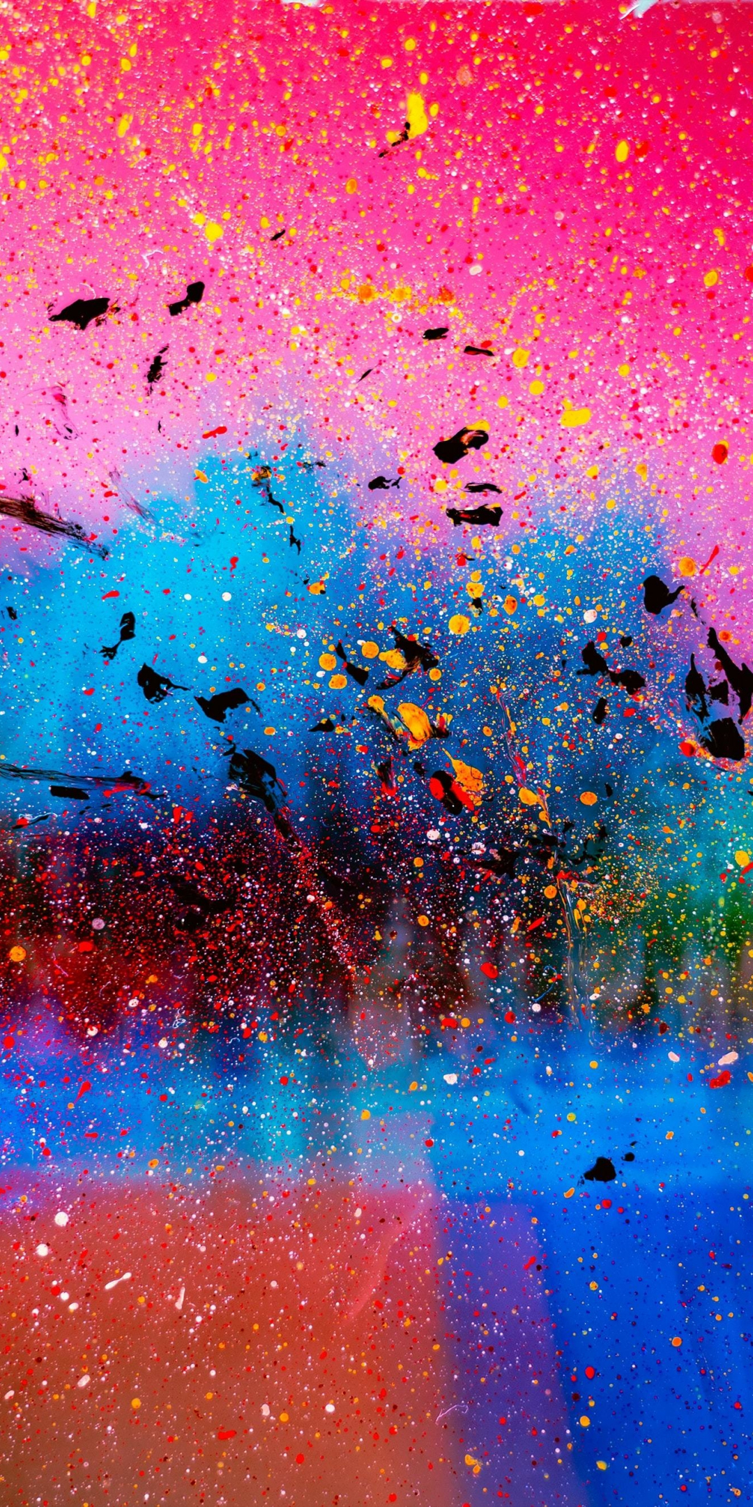 Stains on glass surface, multi-colored paint, 1080x2160 wallpaper
