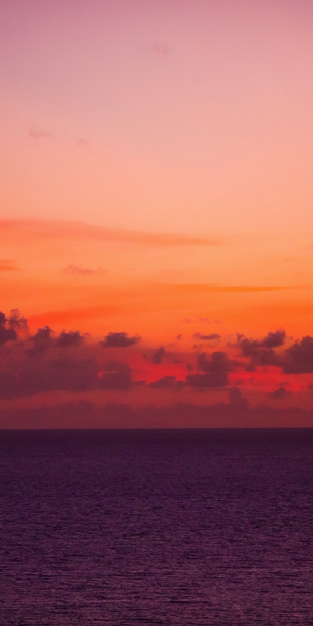 Calm, sea, evening, skyline, clouds, 1080x2160 wallpaper