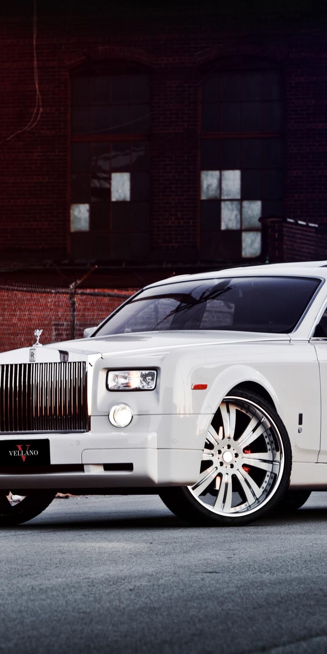 White, luxury car, Rolls-Royce, 1080x2160 wallpaper
