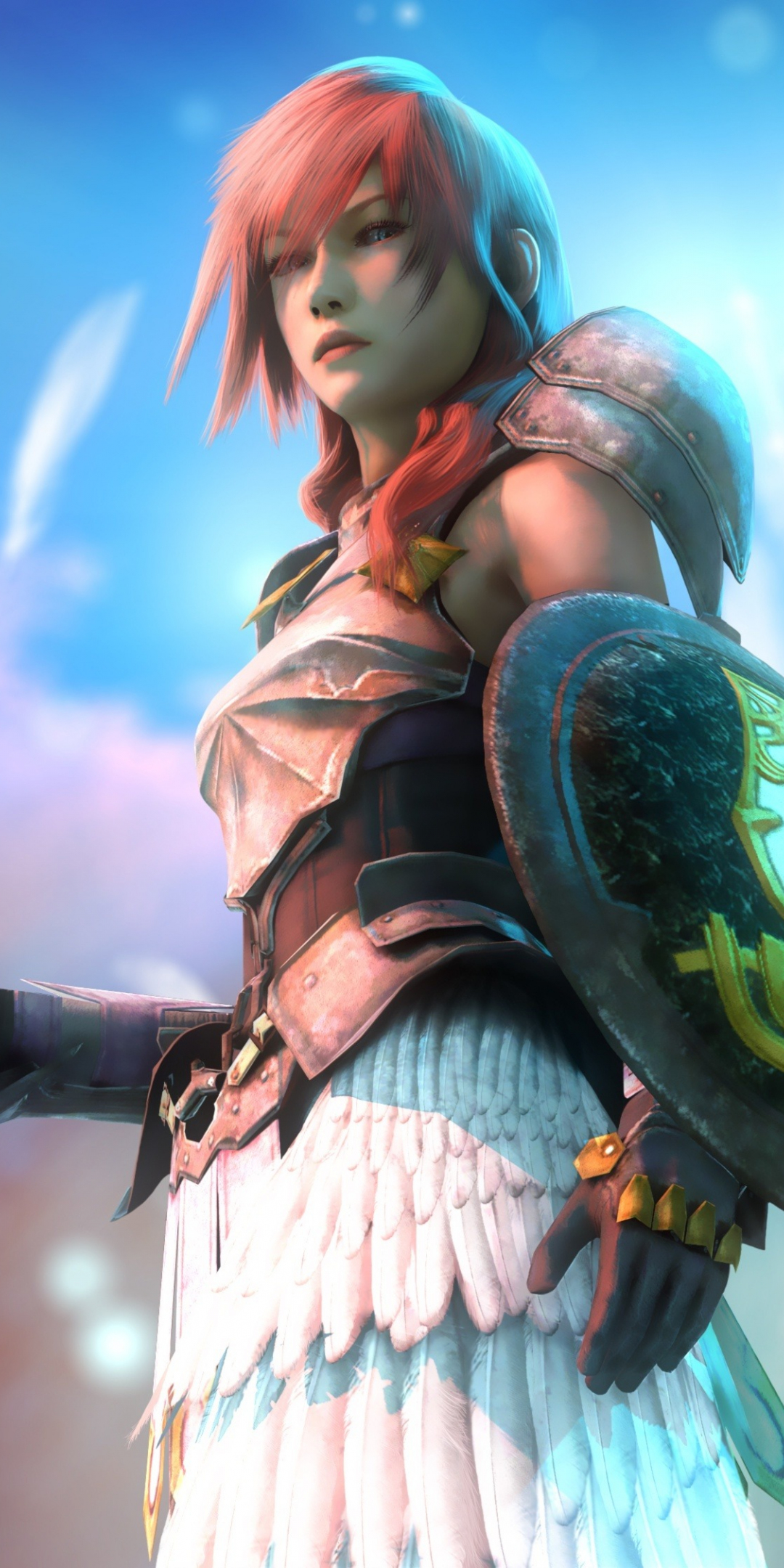 Final fantasy, video game, girl warrior, lightning, 1080x2160 wallpaper