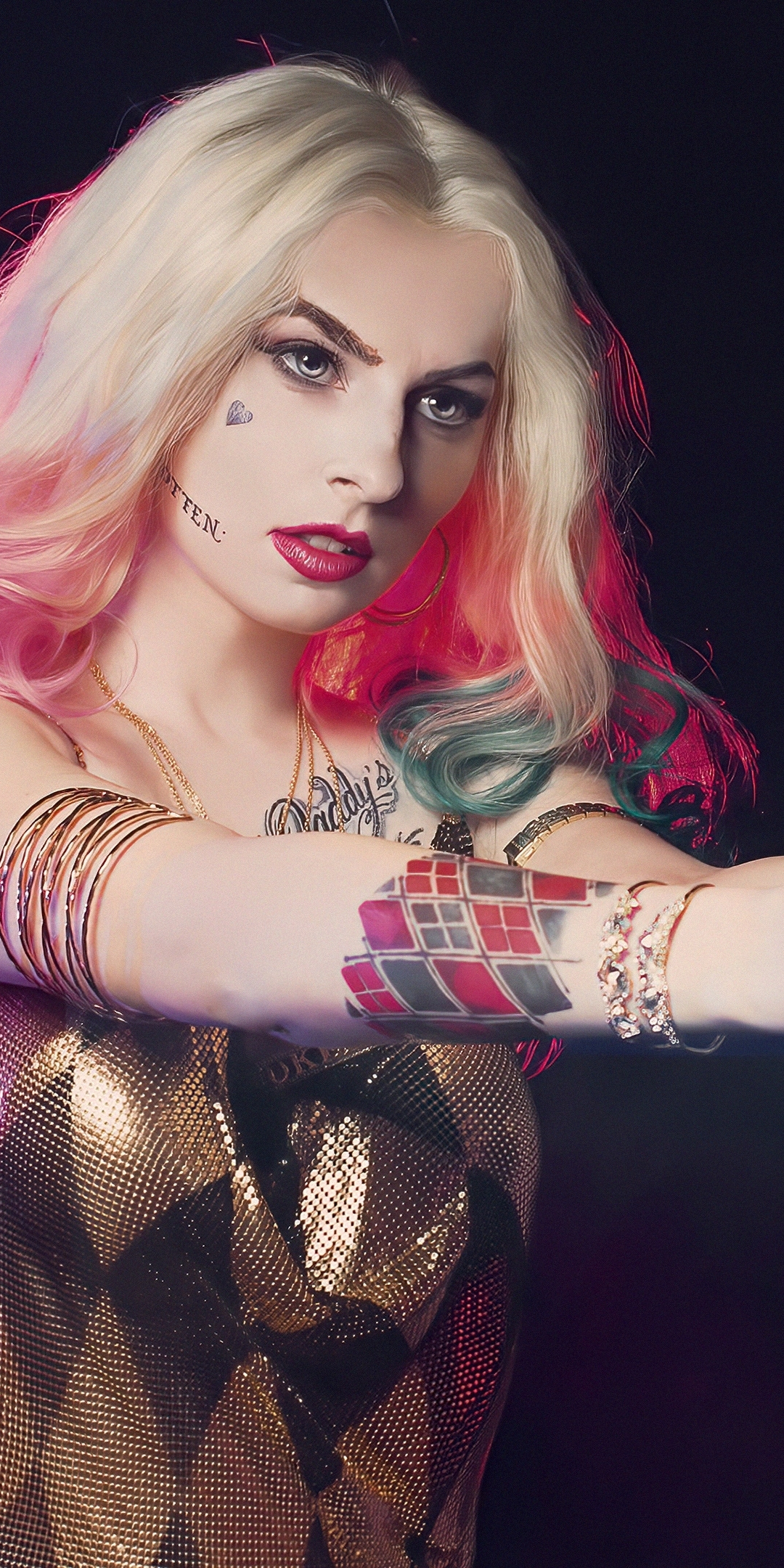 Harley Quinn, cosplay, girl model, 1080x2160 wallpaper