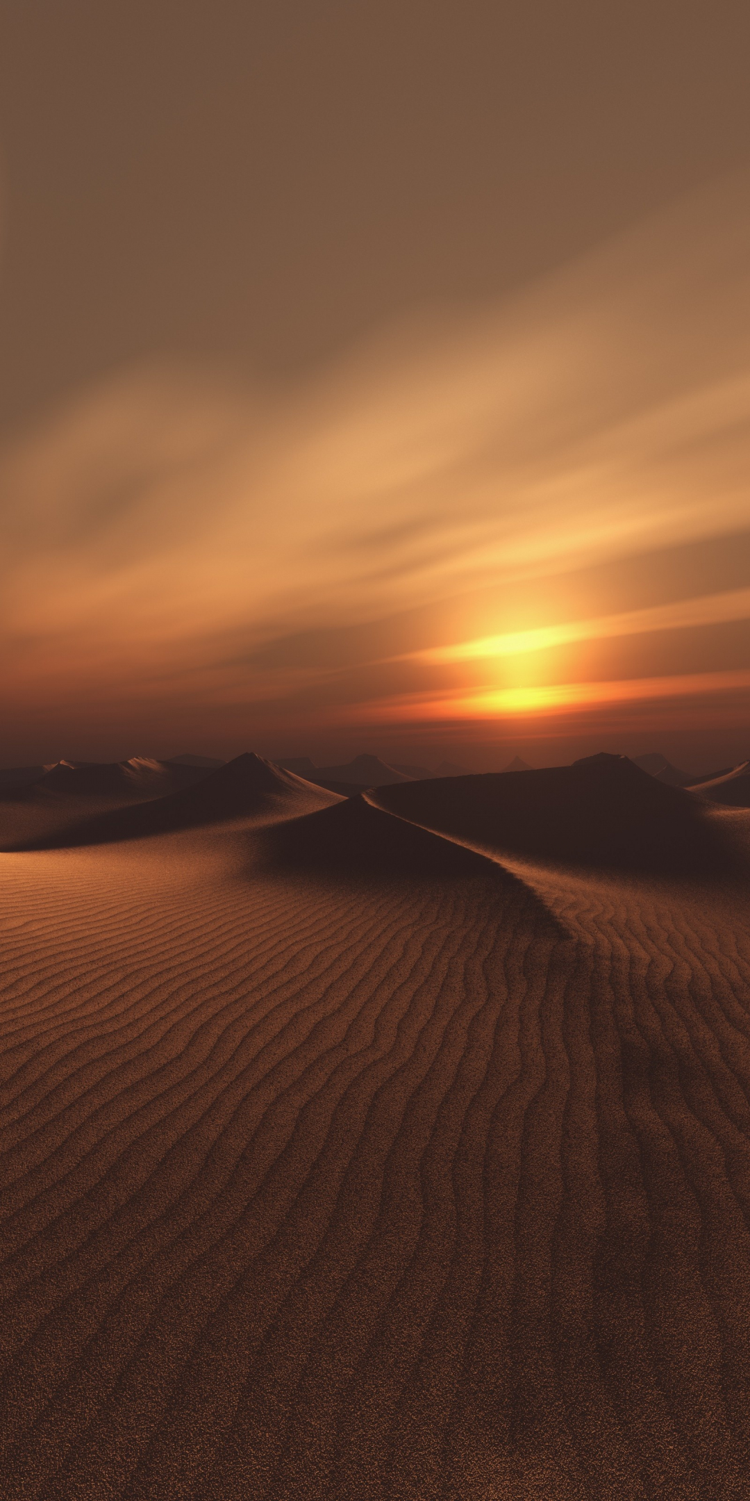Sand, Desert, sunset, dunes, sunset, sky, 1080x2160 wallpaper