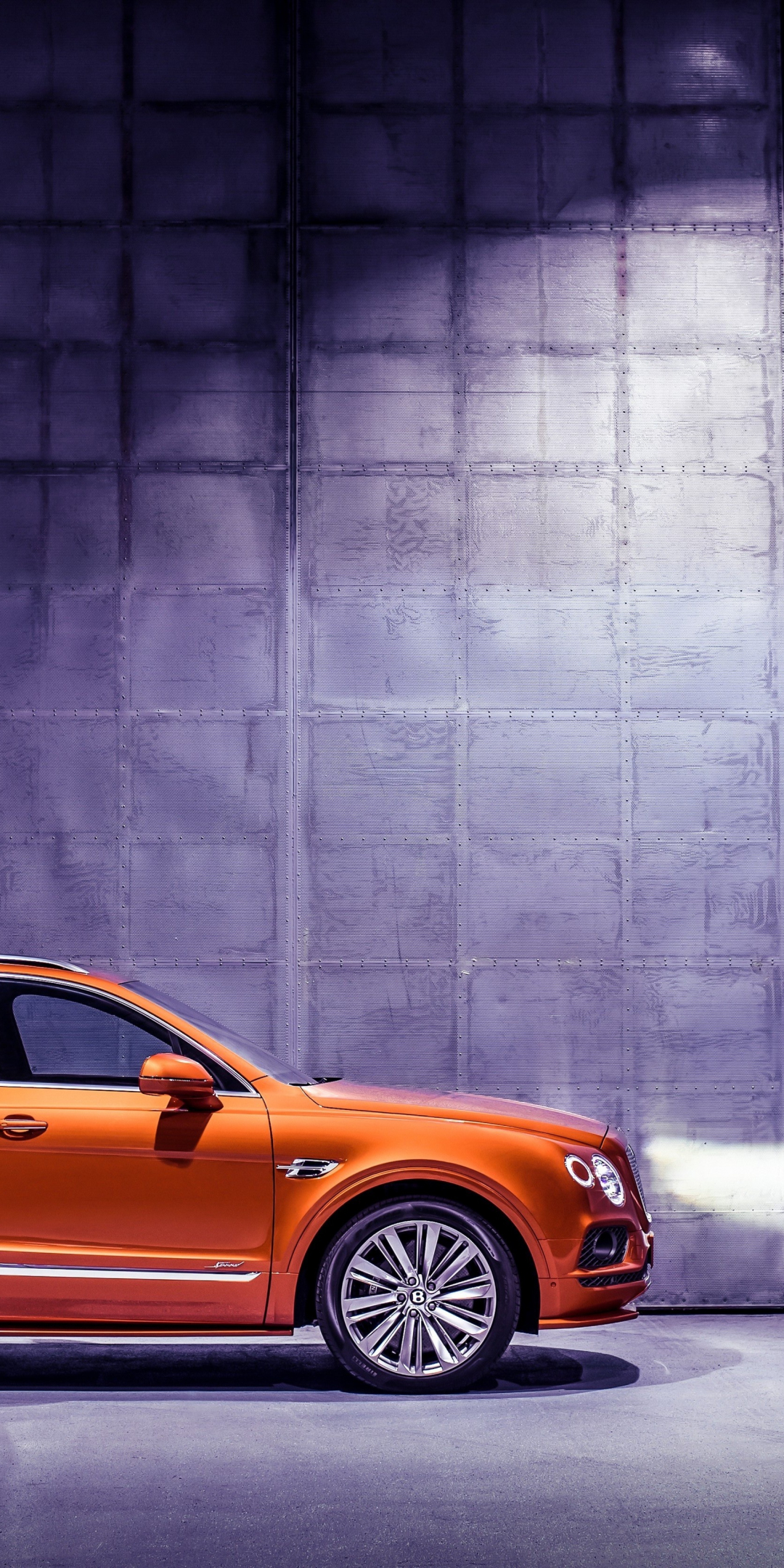 Orange, luxury SUV, Bentley Bentayga, 2019, 1080x2160 wallpaper