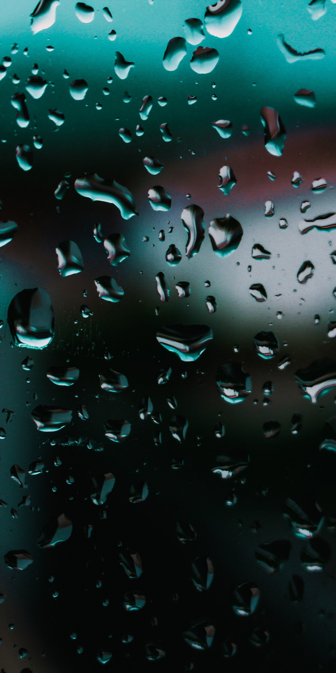 Drops, glass, surface, close up, 1080x2160 wallpaper