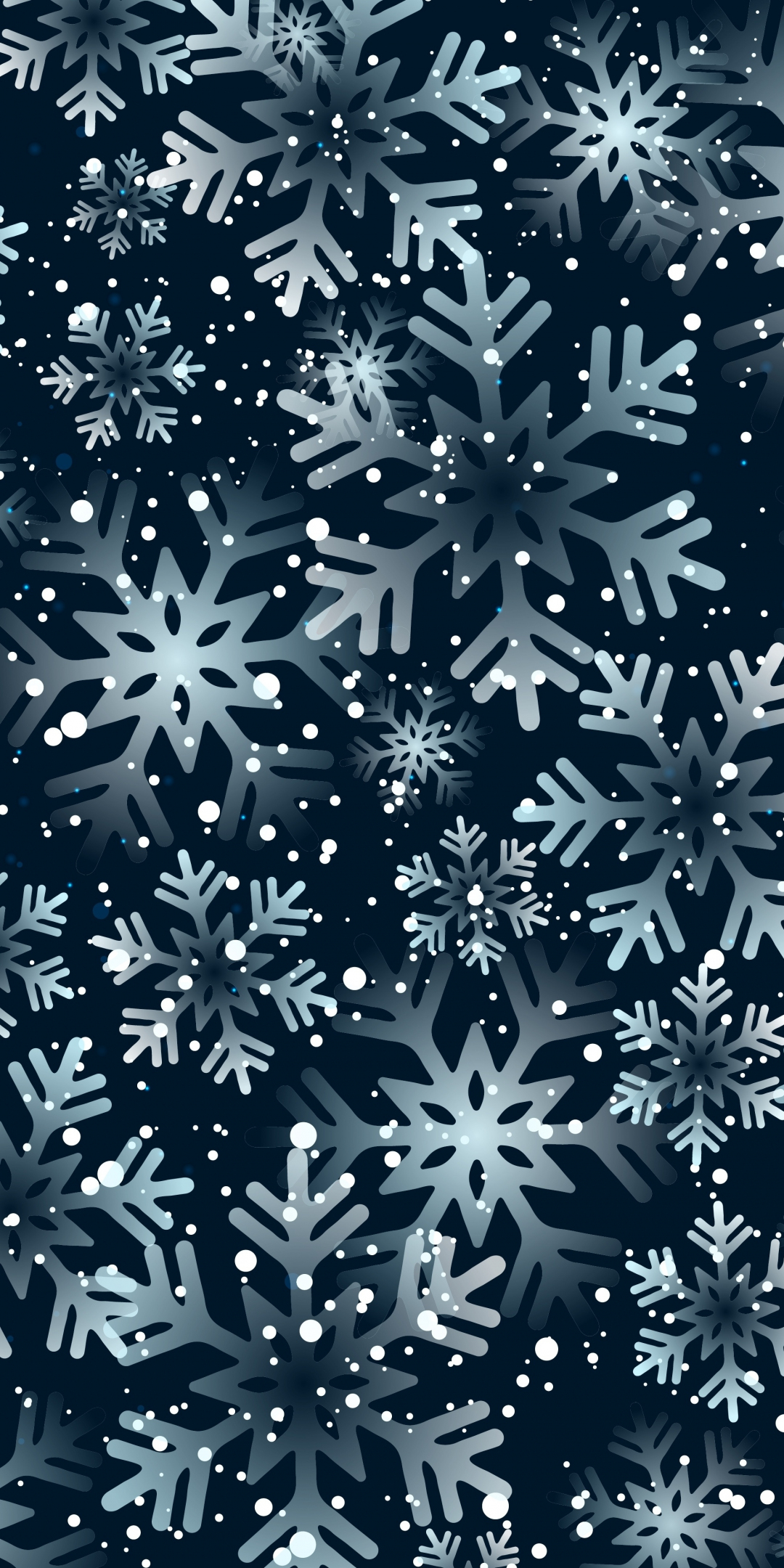 Vector, snowflakes, 2019, 1080x2160 wallpaper