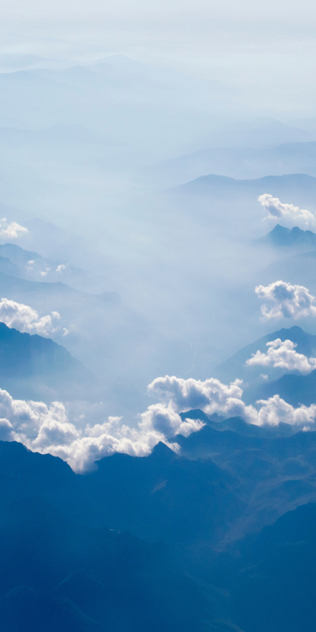 Mountains, clouds, nature, horizon, 1080x2160 wallpaper