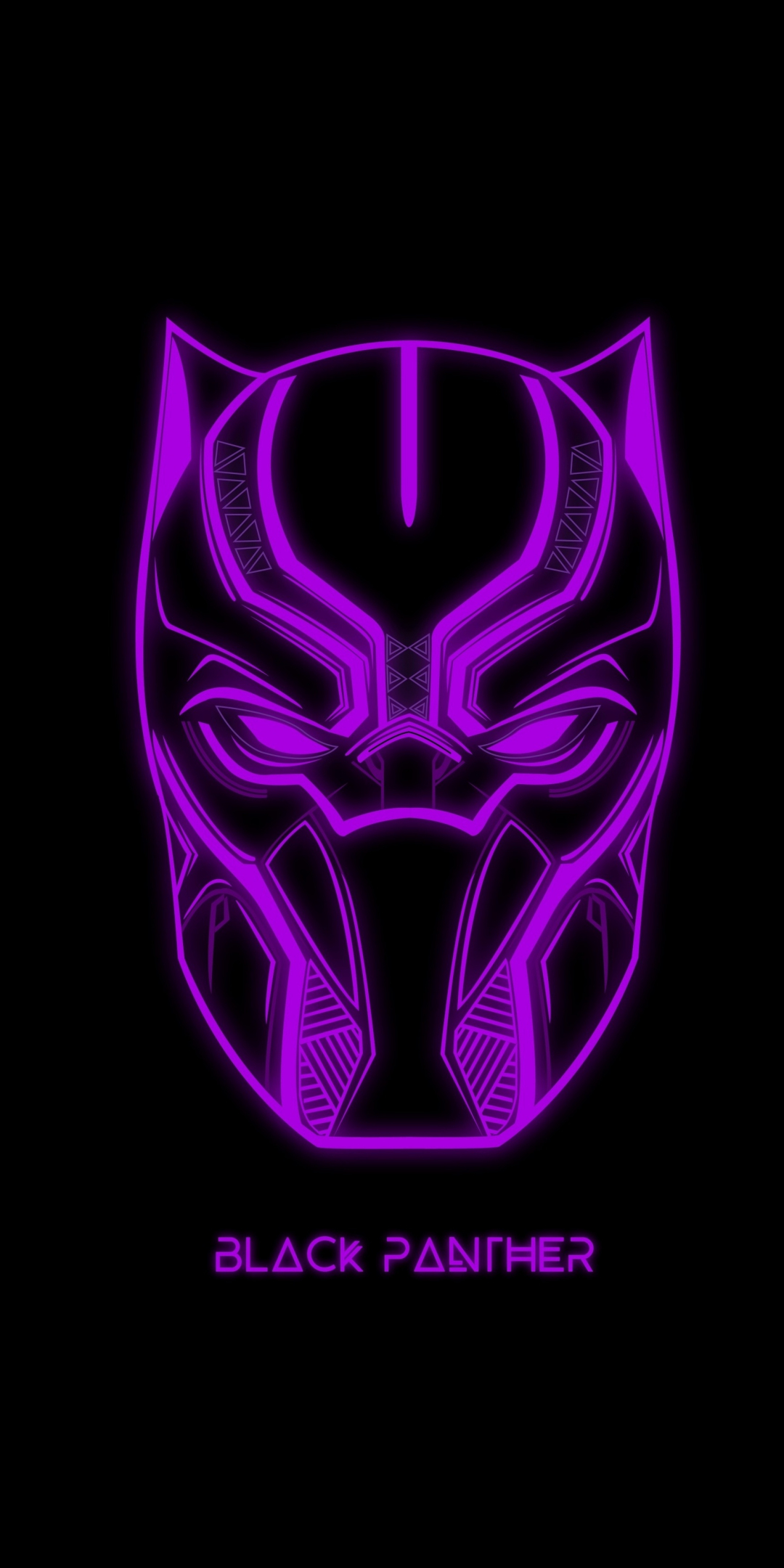 Black Panther, glowing mask, muzzle, art, 1080x2160 wallpaper