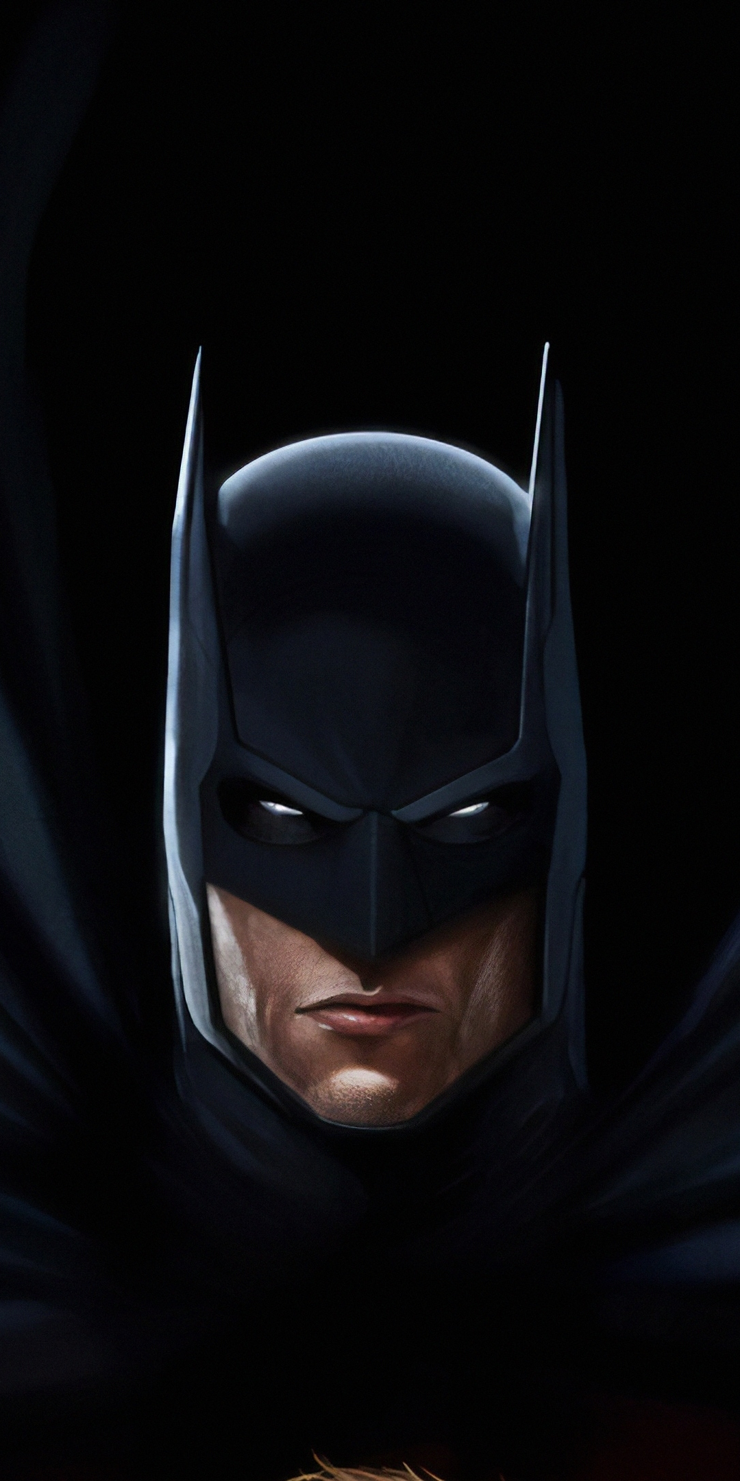 Batman, man in black, DC hero, art, 1080x2160 wallpaper
