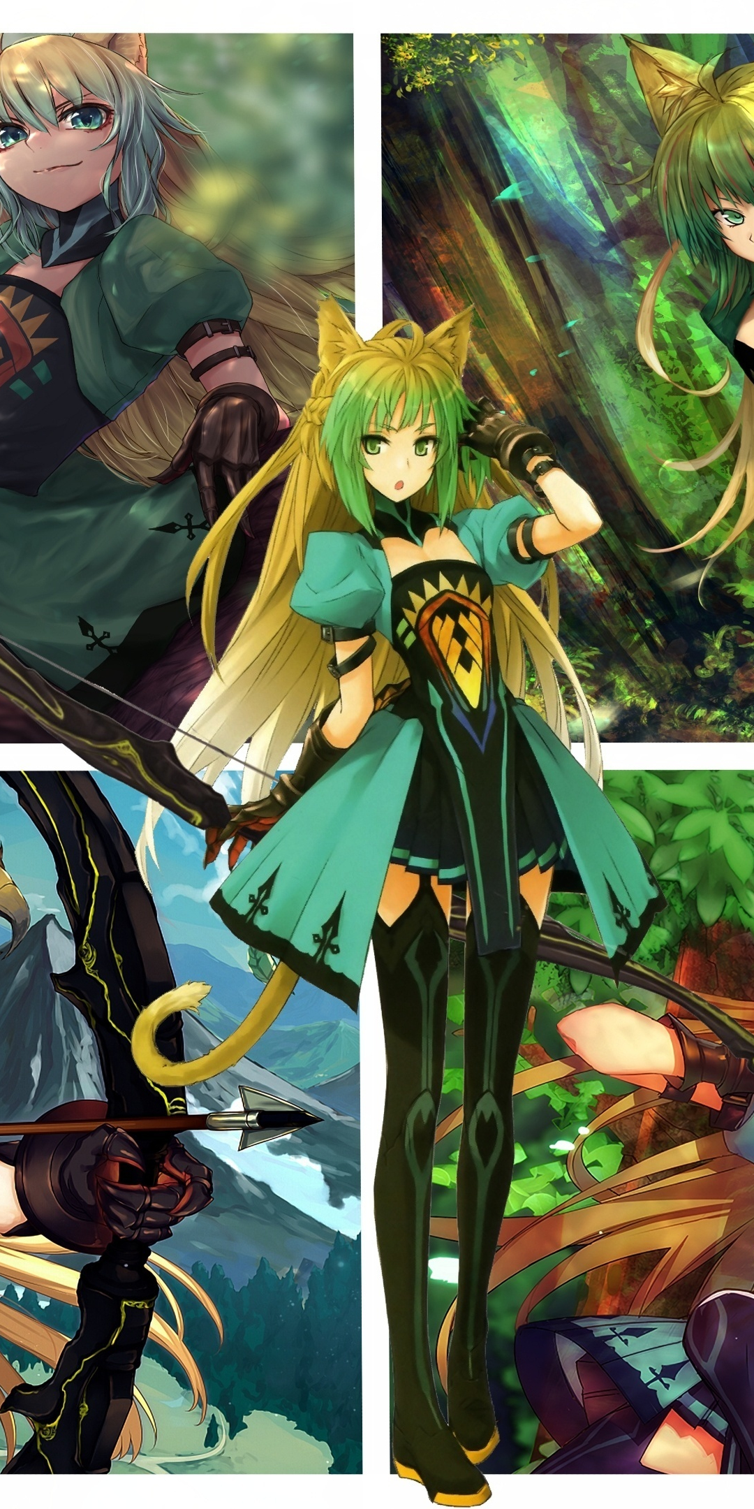 Collage, Atalanta, fate series, anime girl, 1080x2160 wallpaper