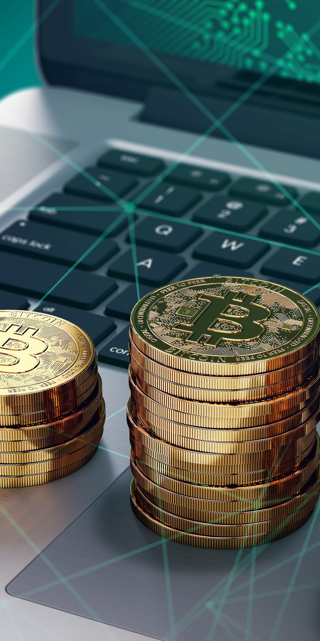 Crypto coins, Bitcoin, tech, 1080x2160 wallpaper