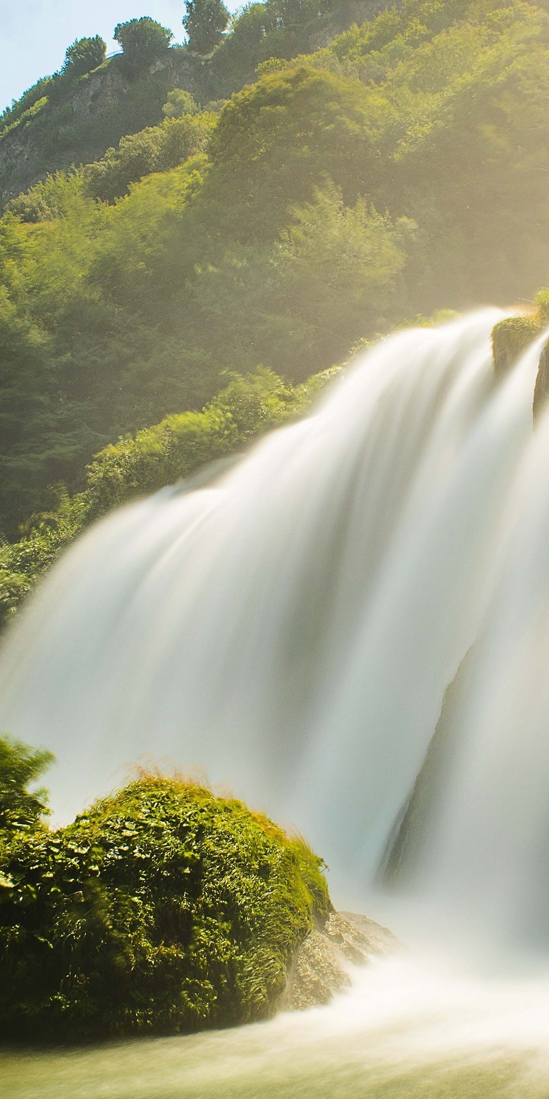 Waterfall, river, summer, nature, 1080x2160 wallpaper