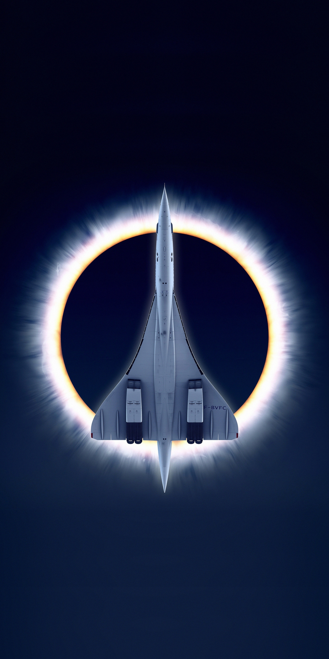 Concorde Carre, eclipse, airplane, moon, aircraft, 1080x2160 wallpaper