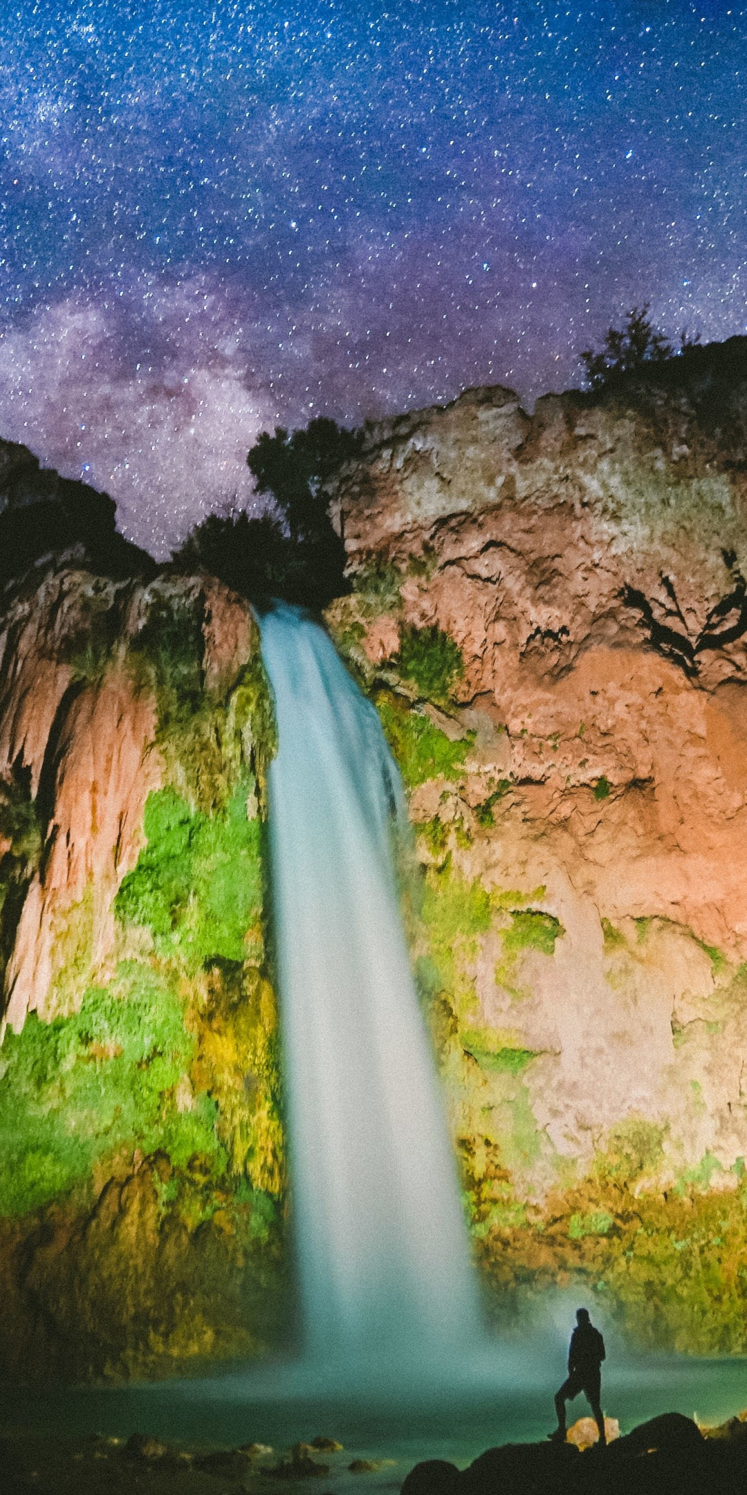 Havasu Falls, waterfall, nature, US, 1080x2160 wallpaper