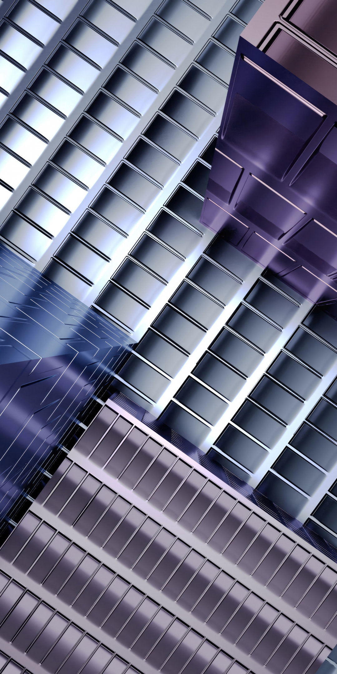 Metal grid structure, abstract, shine, 1080x2160 wallpaper