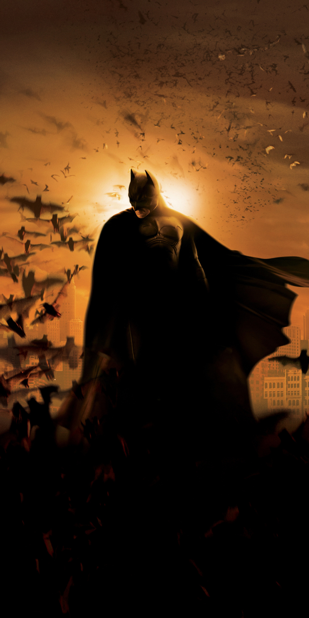 Batman Begins, movie, poster, dark, 1080x2160 wallpaper