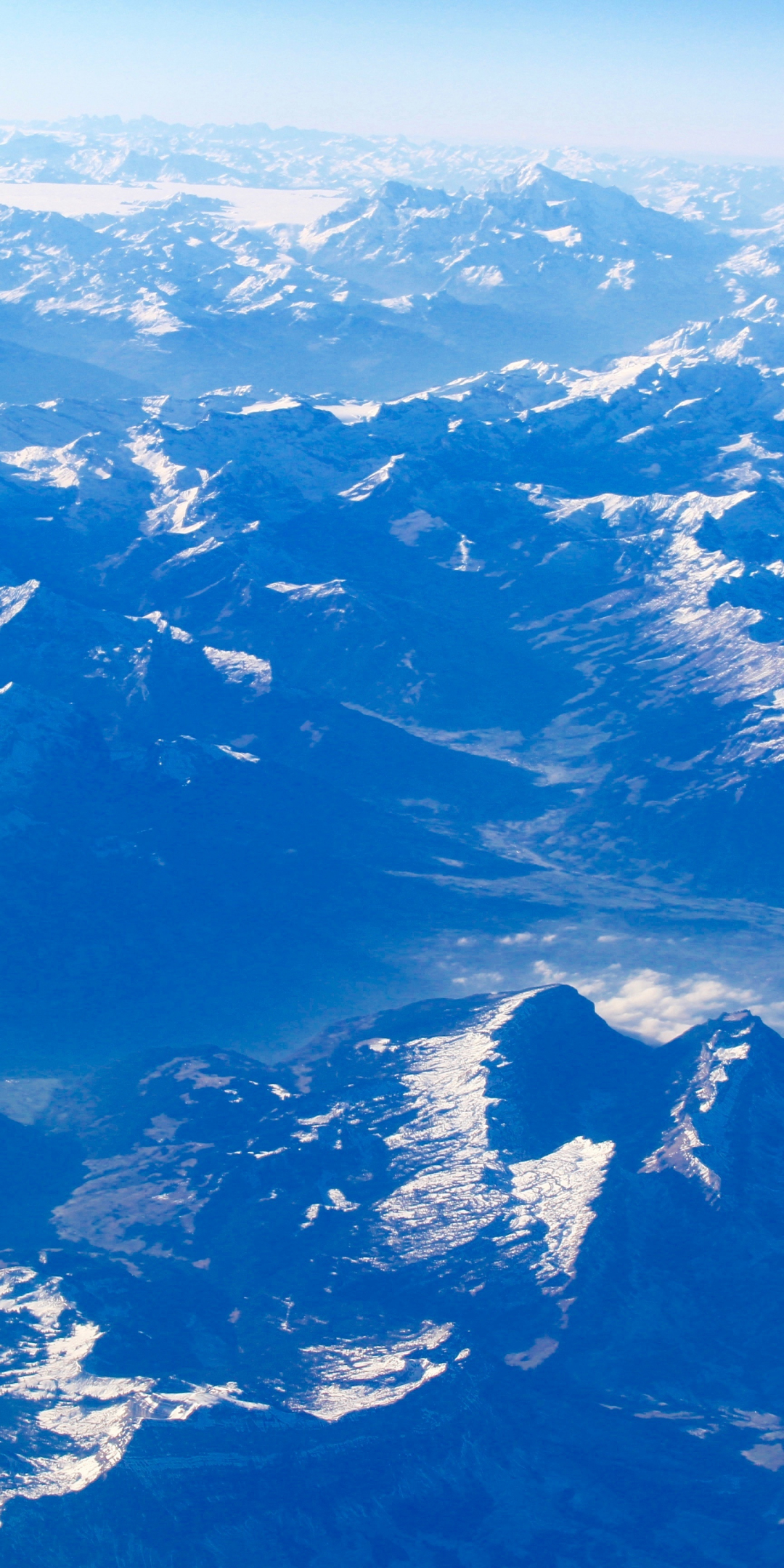 Landscape, mountain range, aerial view, 1080x2160 wallpaper