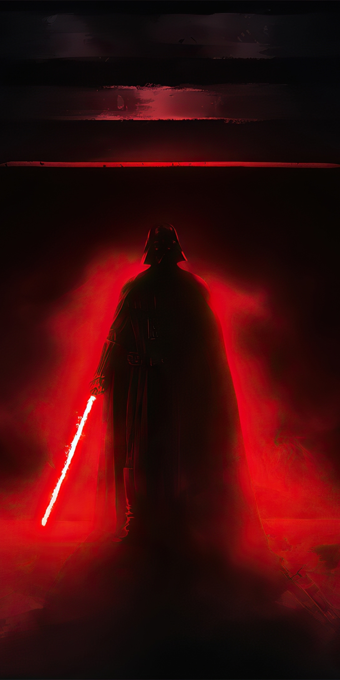 Darth Vader with red light-bar, dark, 1080x2160 wallpaper