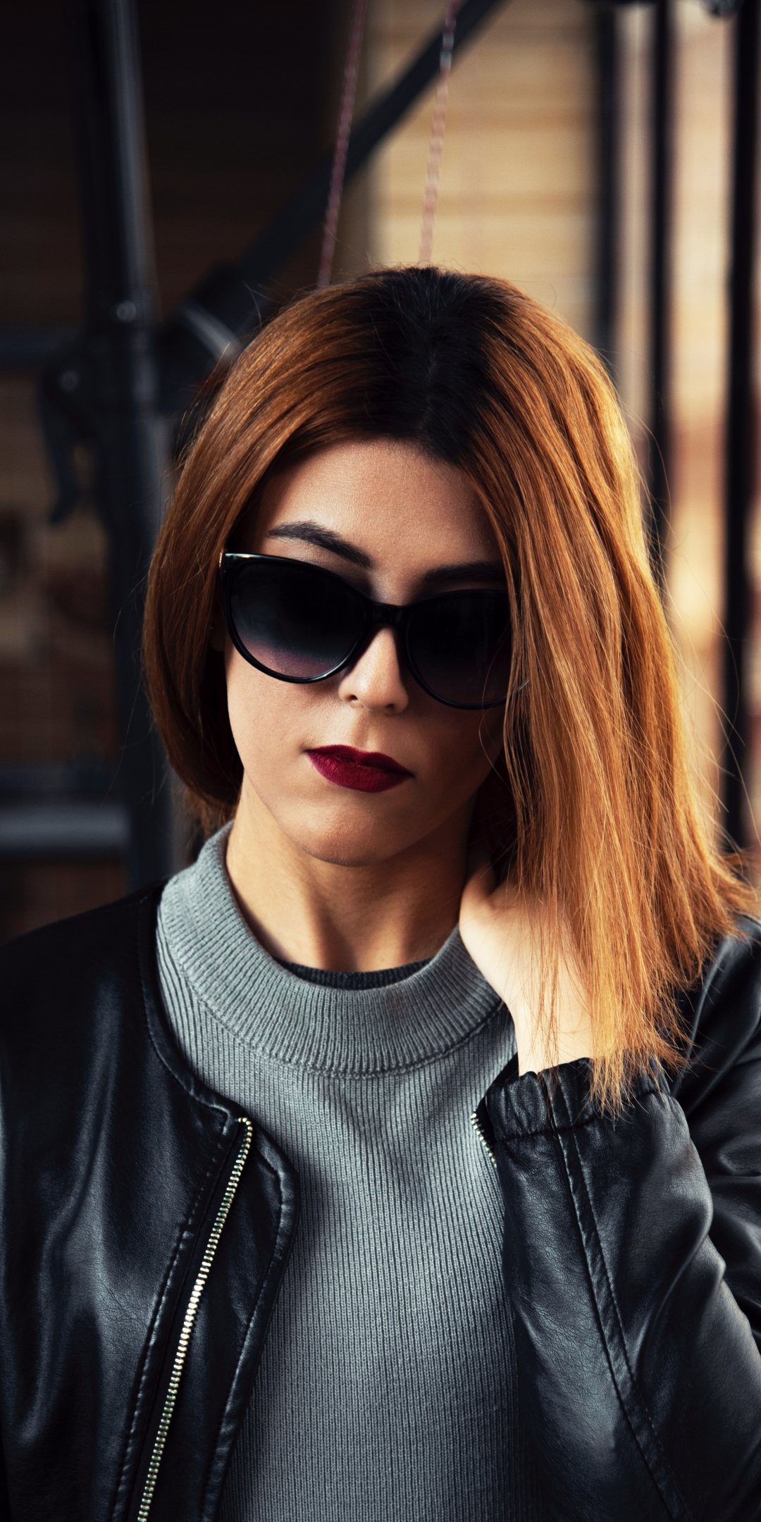 Woman, black sunglasses, blonde, 1080x2160 wallpaper