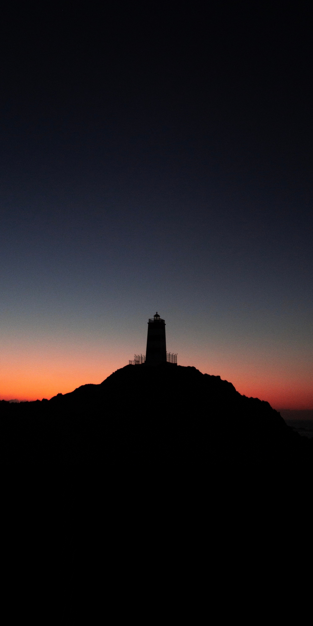 Lighthouse, silhouette, sunset, 1080x2160 wallpaper