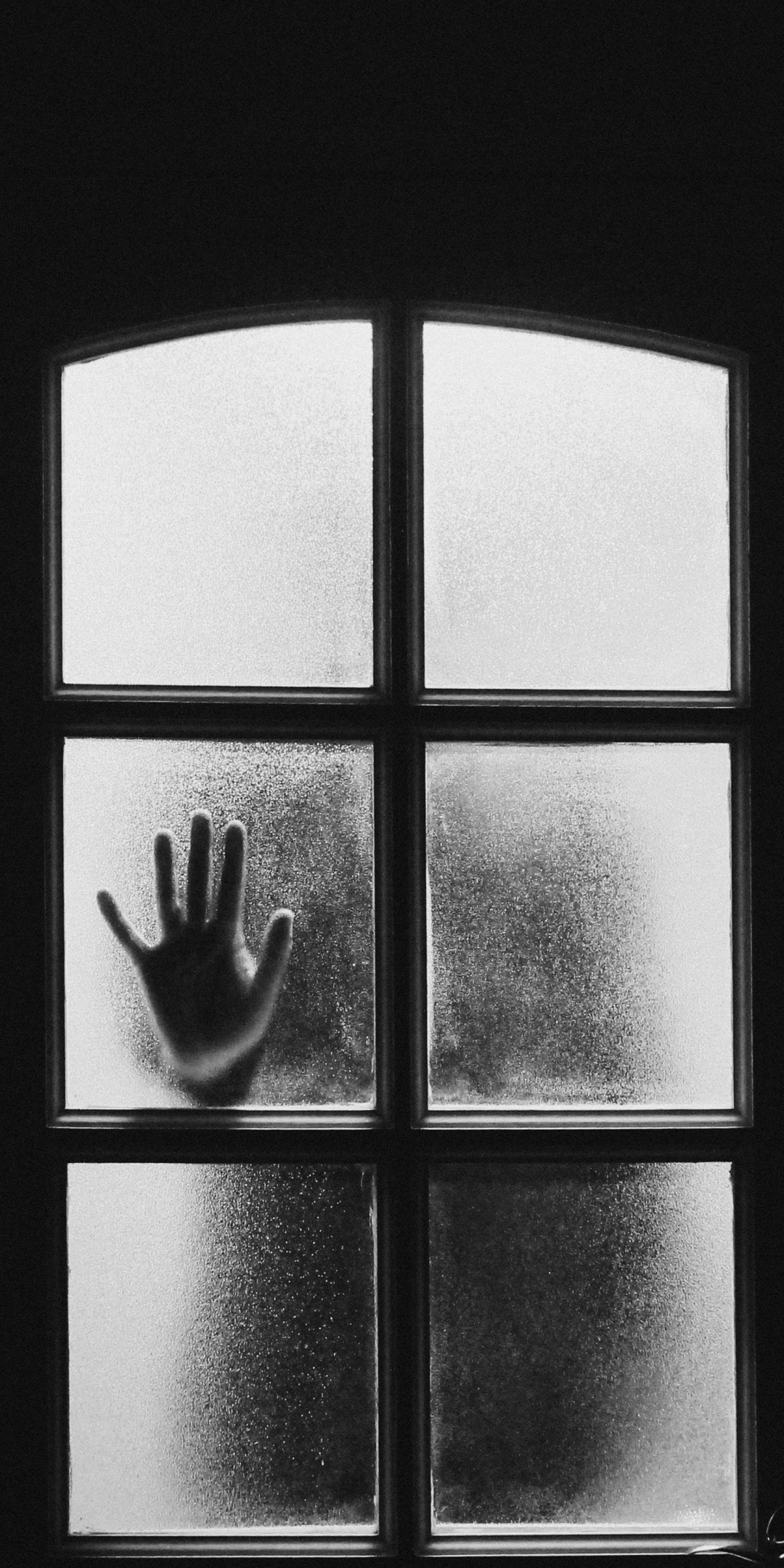 Window, darkness, hand, 1080x2160 wallpaper