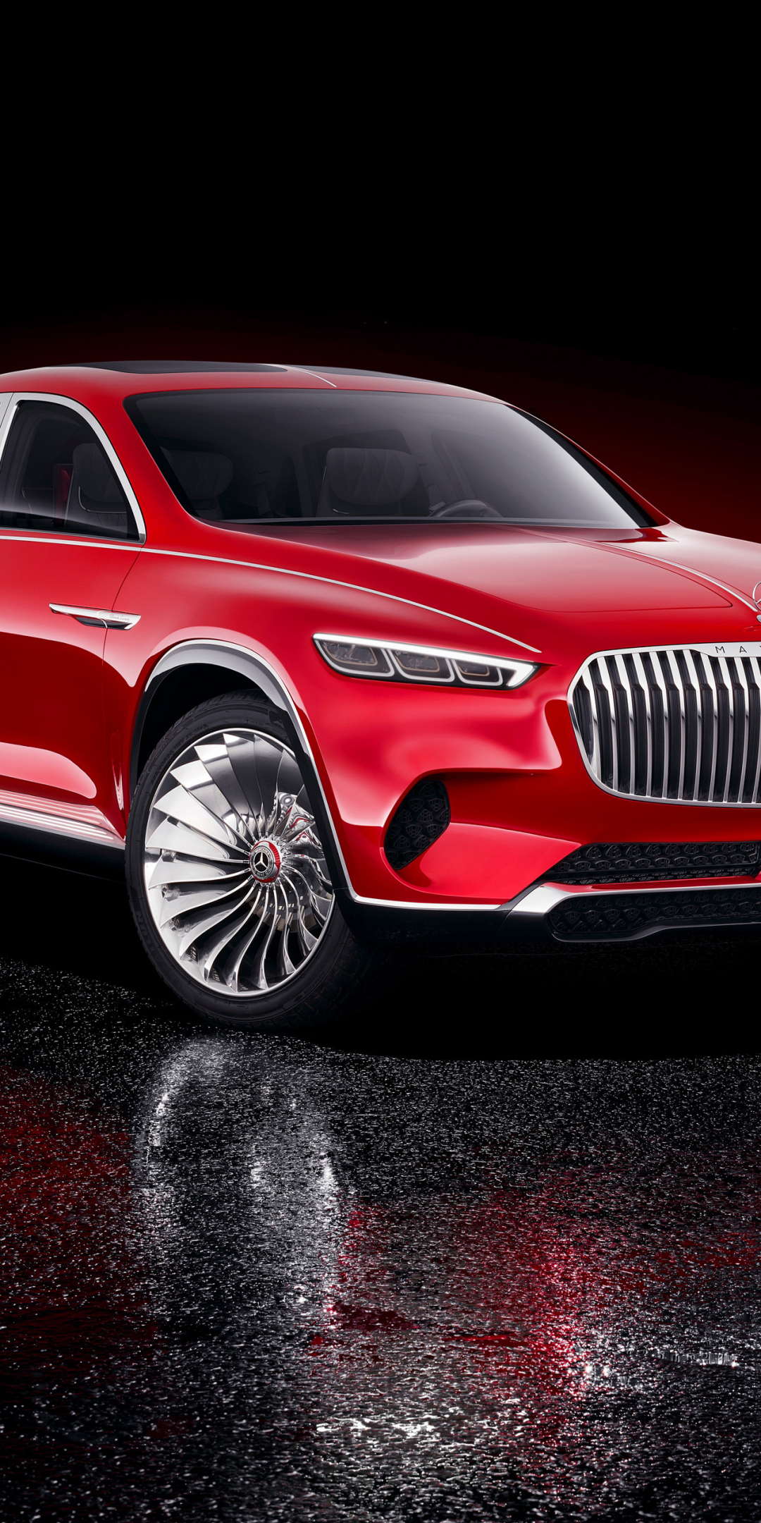 2018, red luxurious, Vision Mercedes-Maybach Ultimate Luxury, 1080x2160 wallpaper
