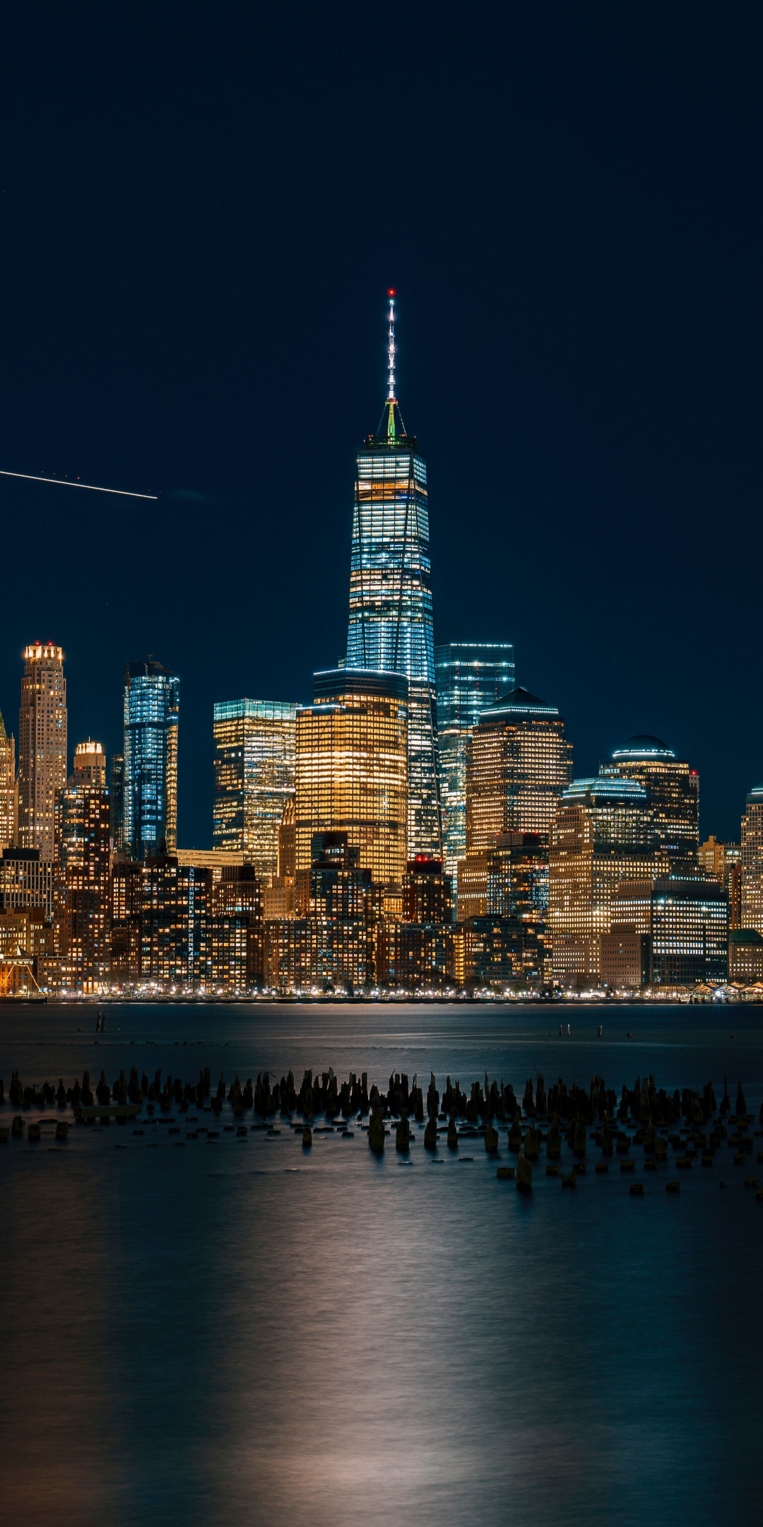 New york, buidlings, city, night, 1080x2160 wallpaper