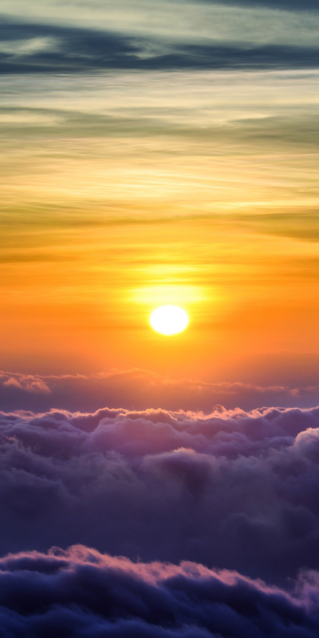 Above the clouds, nature, sunset, sky, 1080x2160 wallpaper