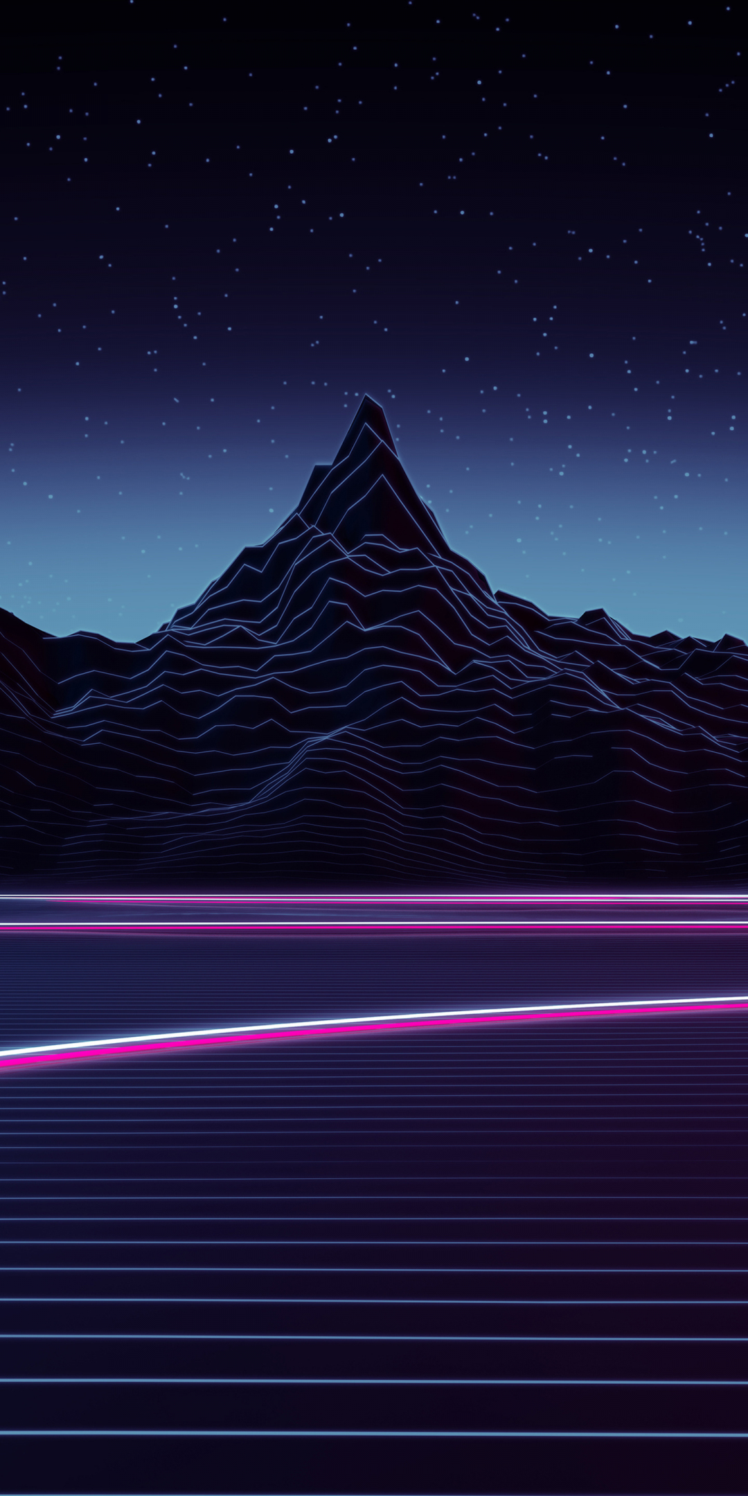 Neon, Highway, mountains, landscape, 1080x2160 wallpaper