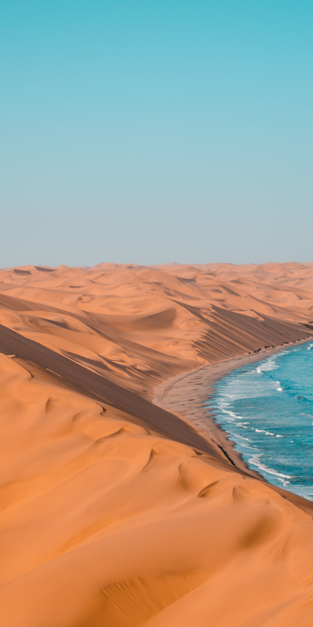 Desert, coast, seascape, 1080x2160 wallpaper